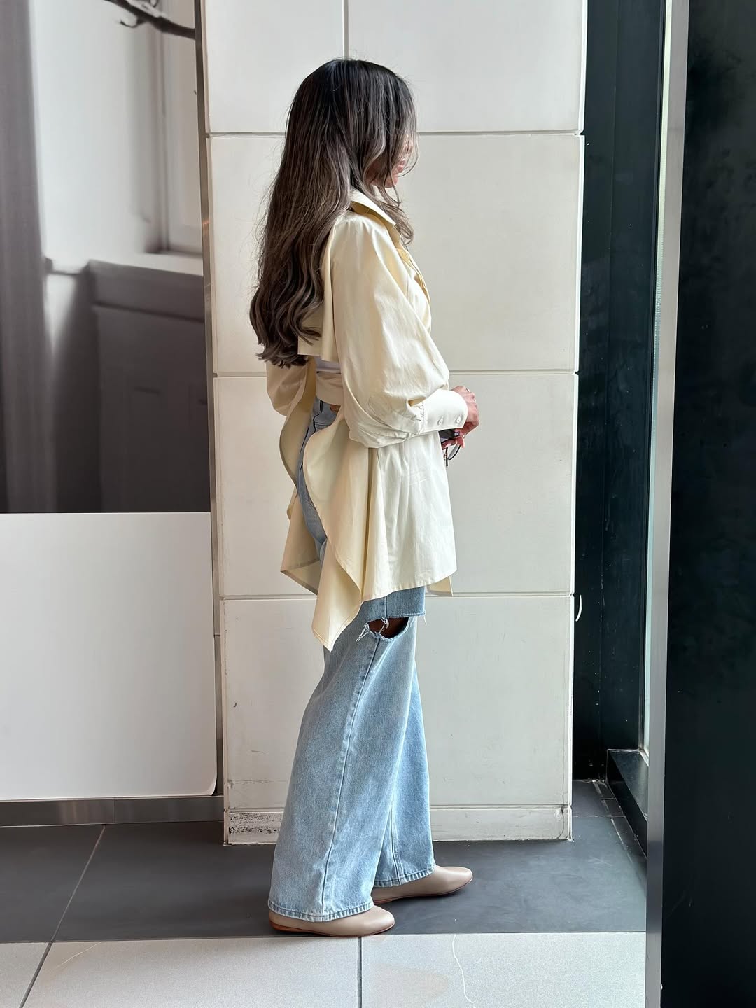 MATE by CODE8- Sculpted Grace Belted Blouse