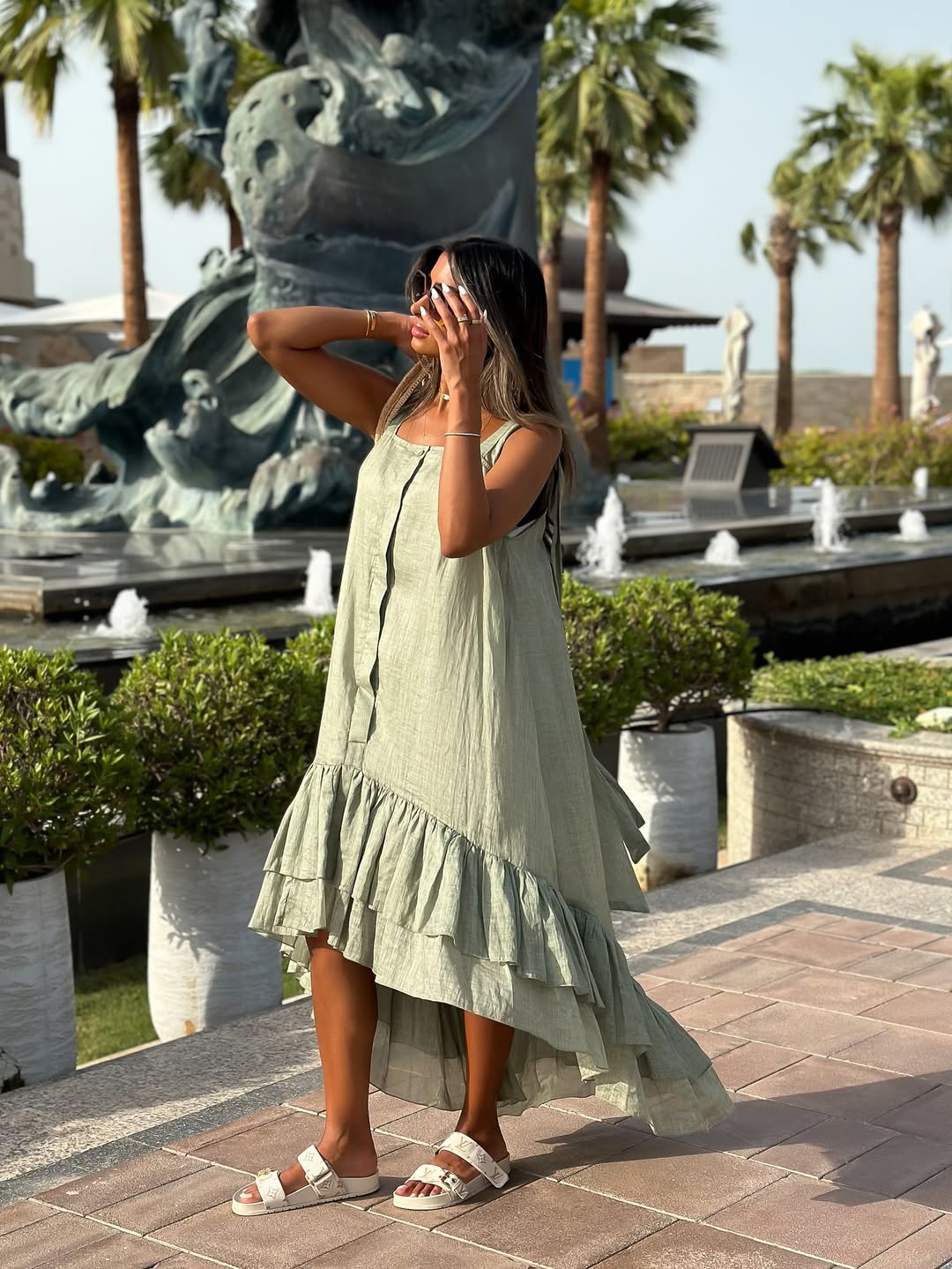 MATE by CODE8- Strappy Ruffle Maxi Dress