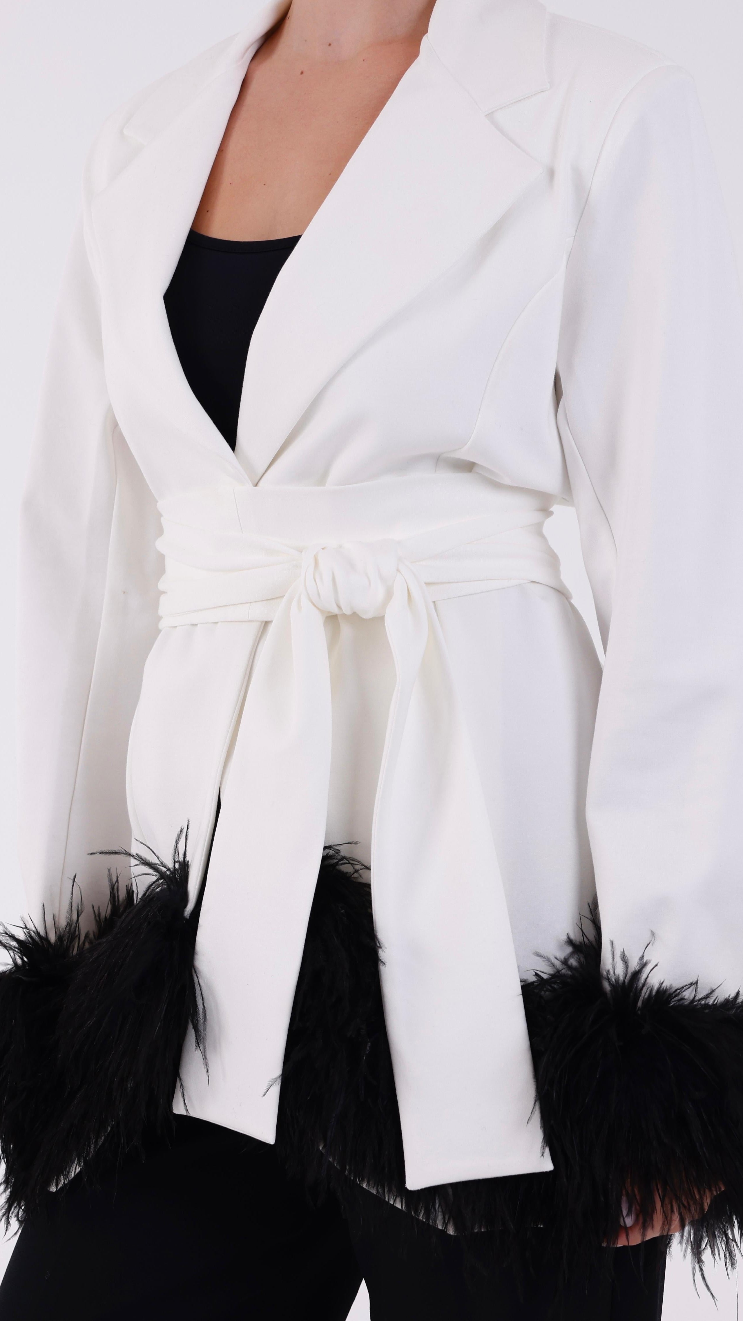 Short Jacket With Detail Feather