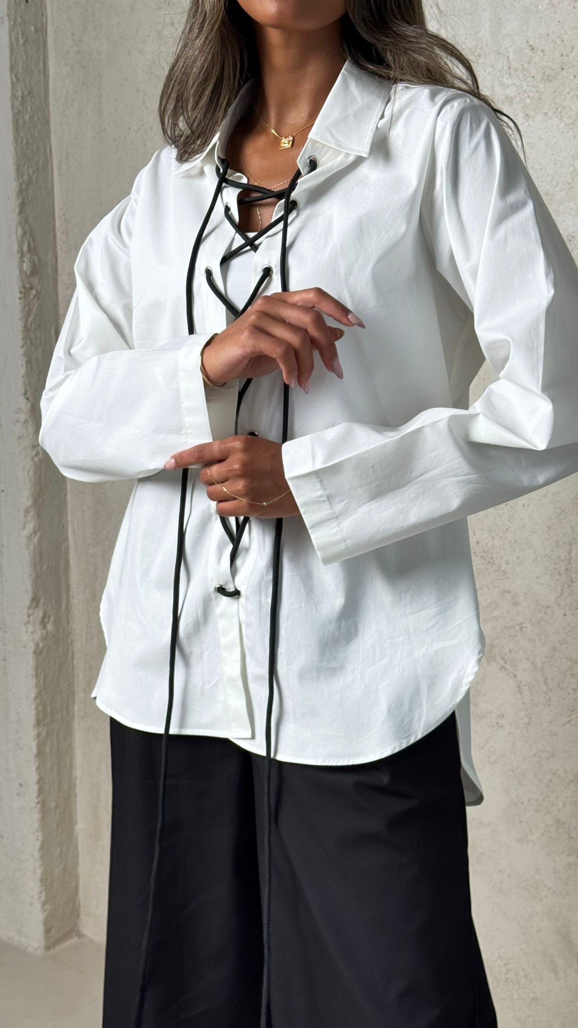 Mate by Code8 Crossline – Lace-Up Long Sleeve Shirt