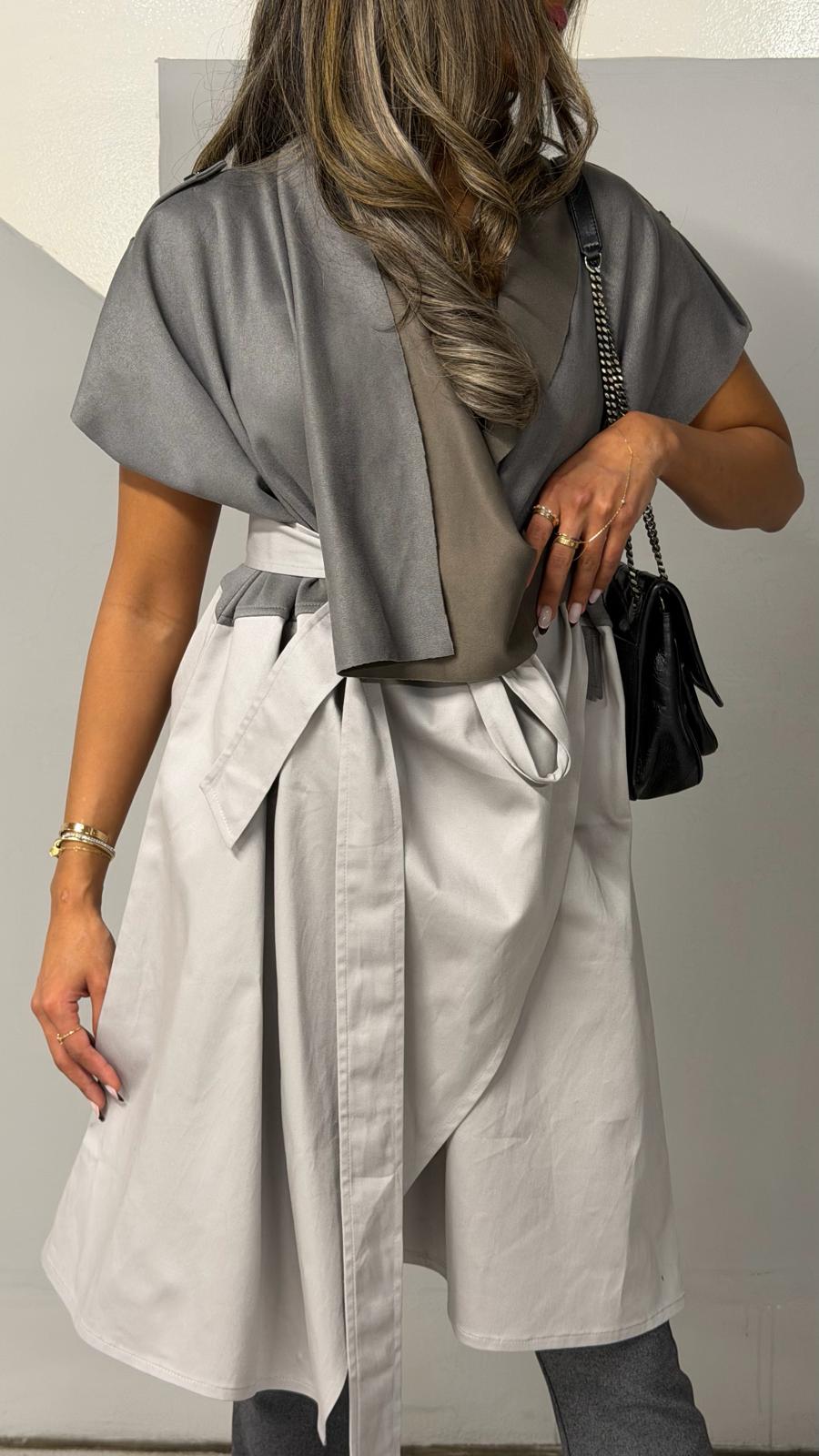 Mate by Code8 Geometric Draped Trench