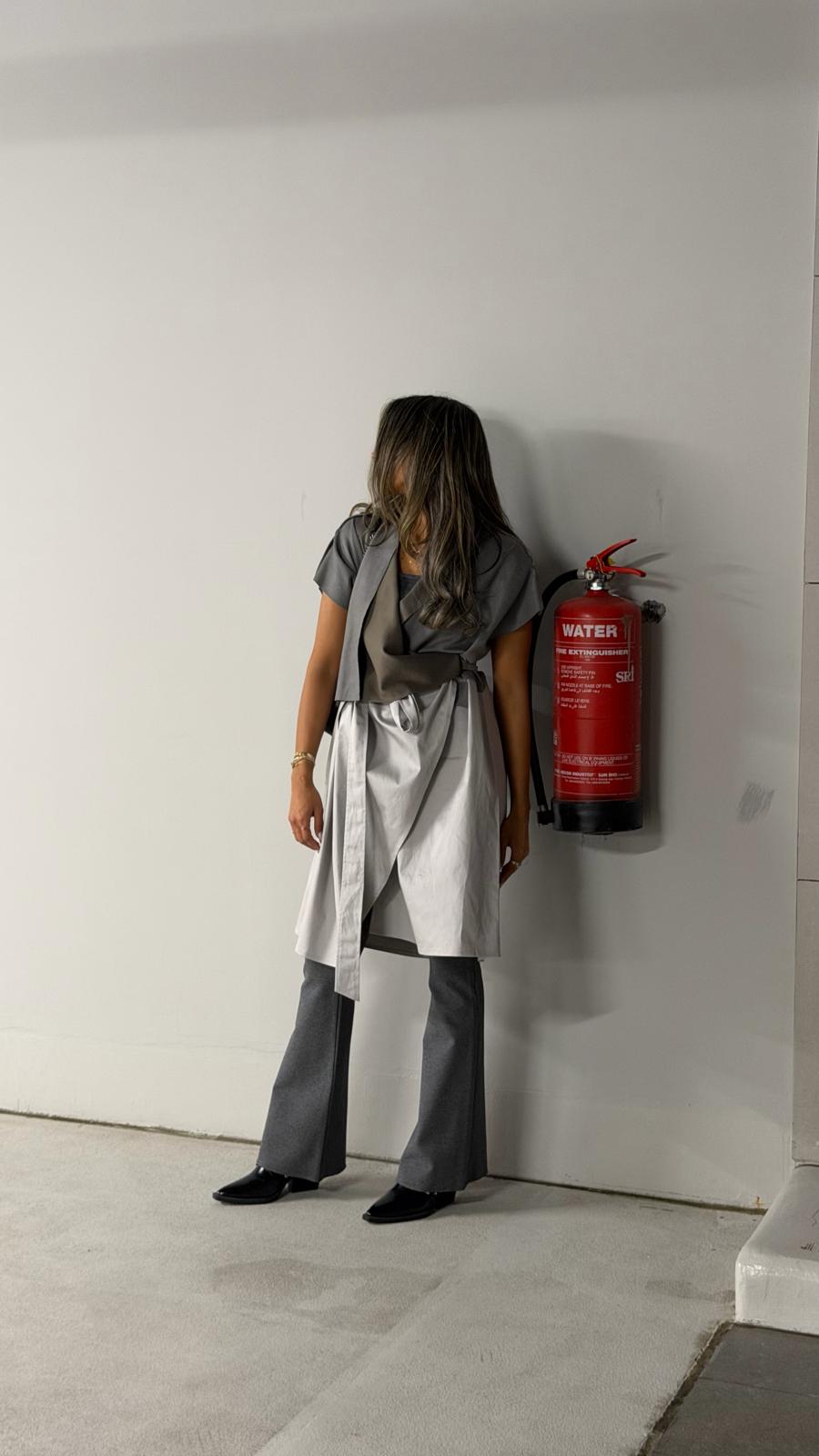 Mate by Code8 Geometric Draped Trench