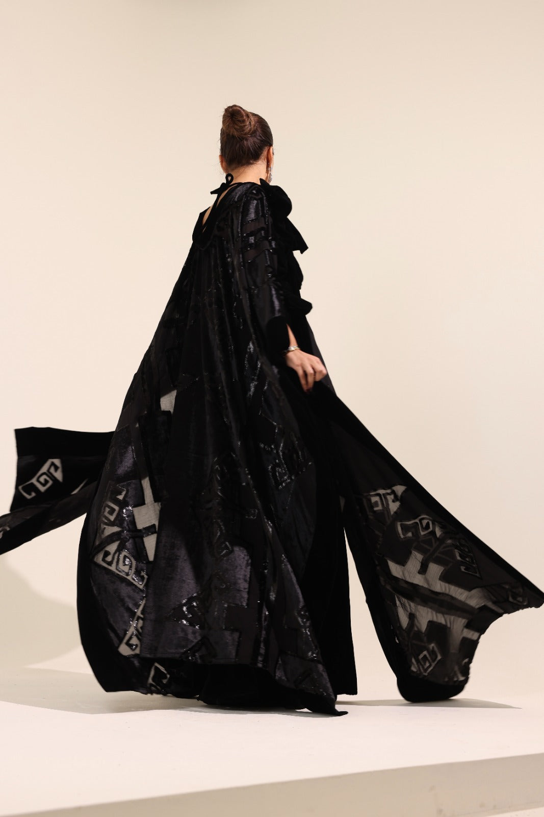 The Velora Black Velvet Party Dress