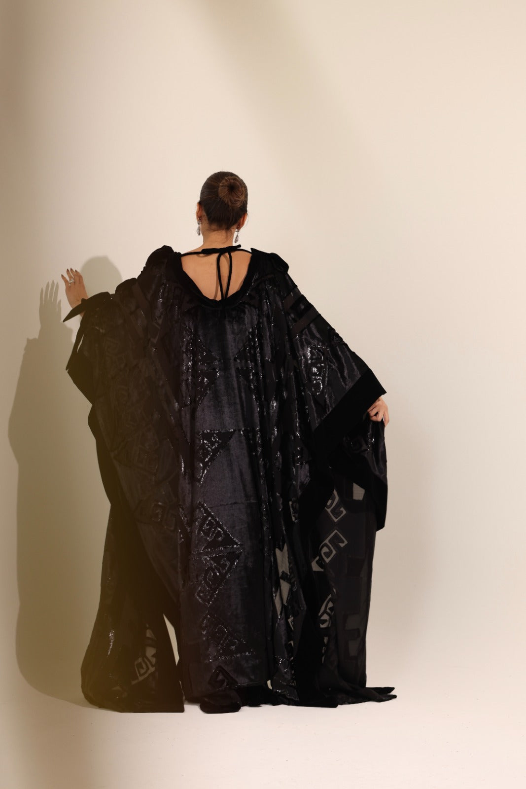 The Velora Black Velvet Party Dress