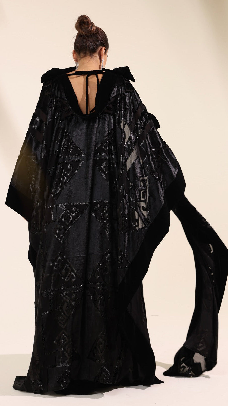 The Velora Black Velvet Party Dress