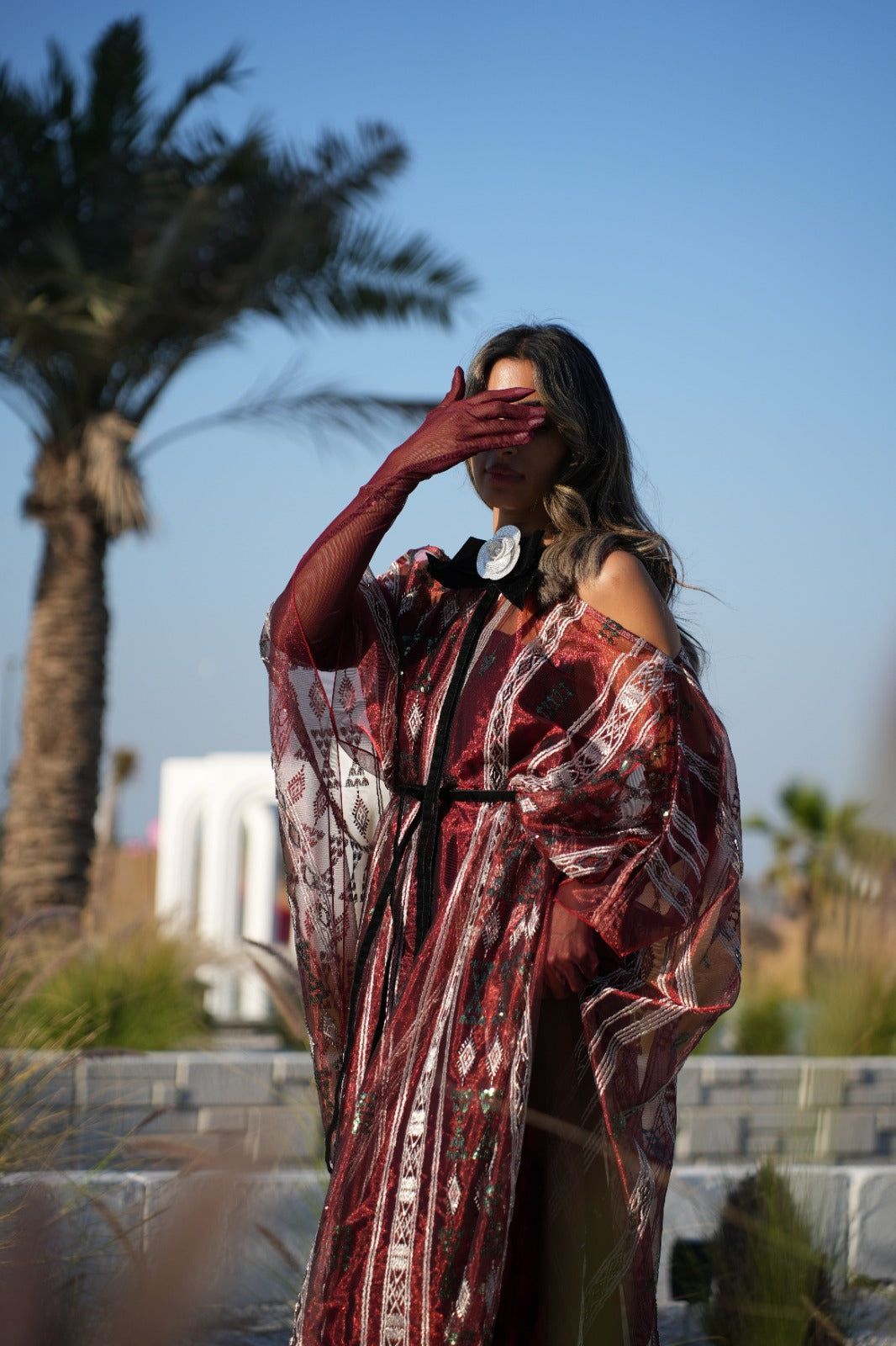 Sheer Overlay Party Dress Kaftan (Pre Order)