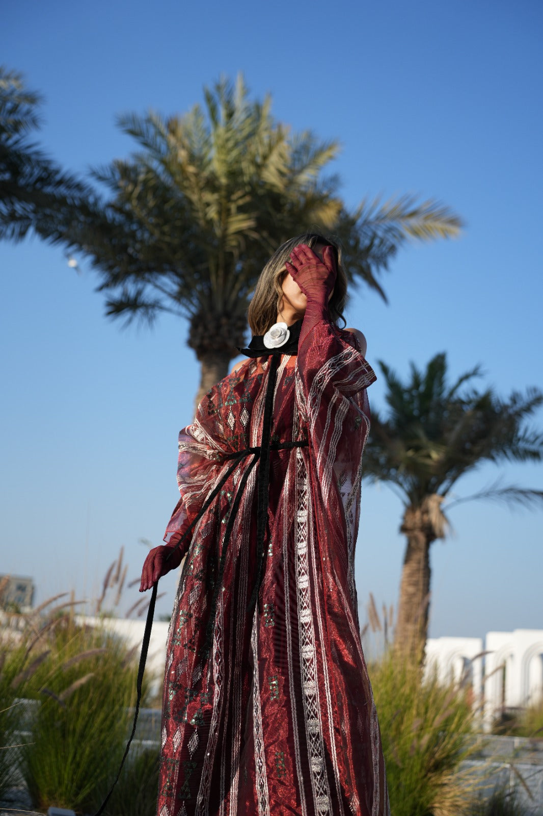 Sheer Overlay Party Dress Kaftan (Pre Order)