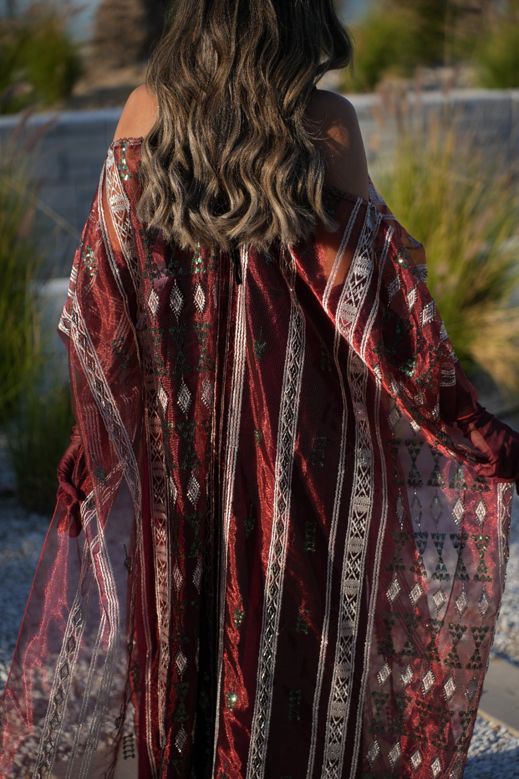 Sheer Overlay Party Dress Kaftan (Pre Order)