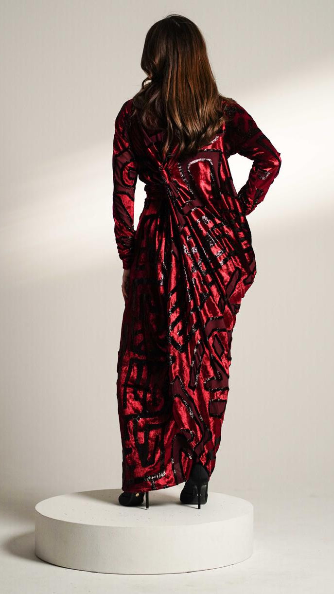 The Empress Party Dress Burgundy Kaftan