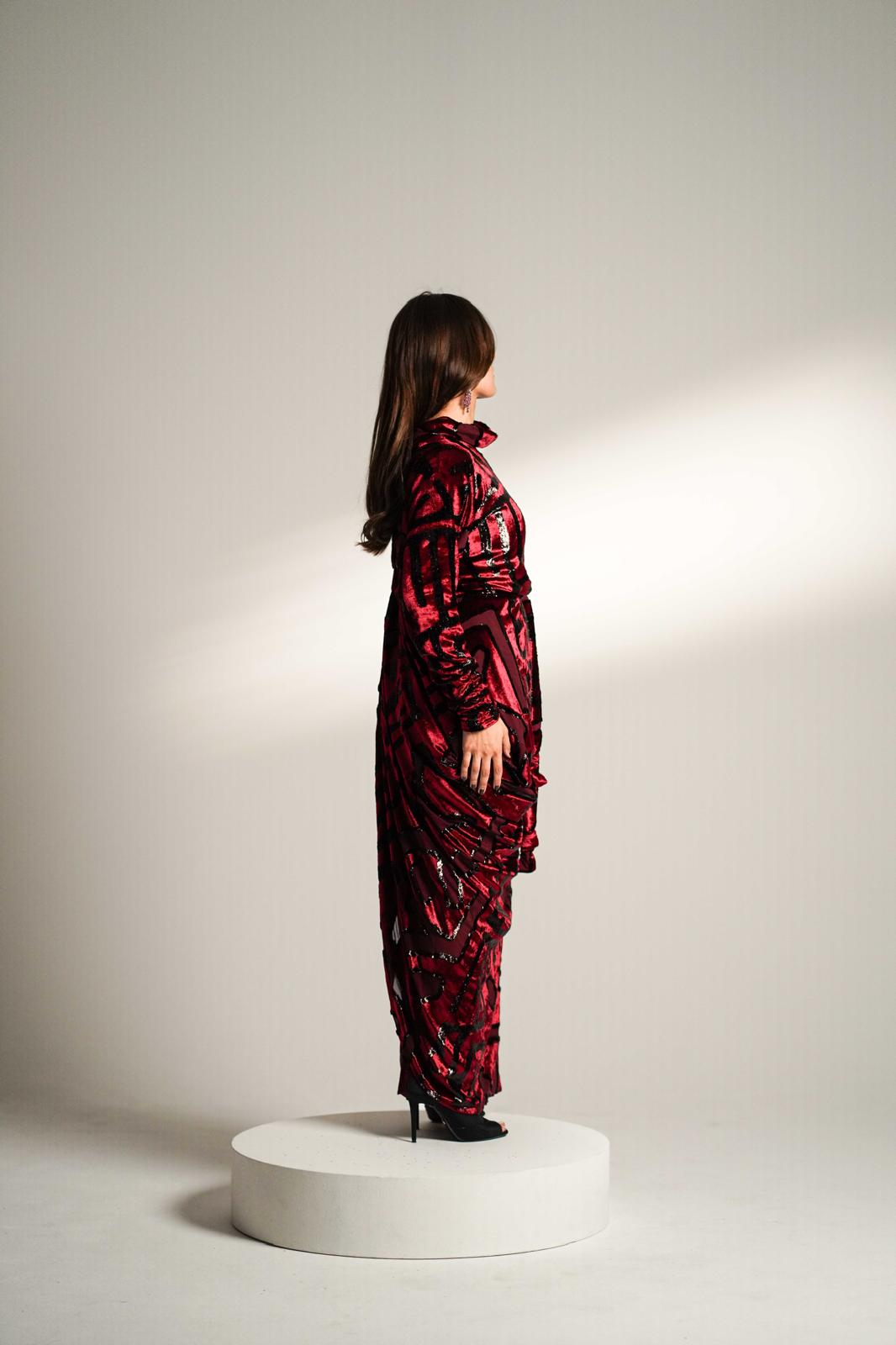 The Empress Party Dress Burgundy Kaftan