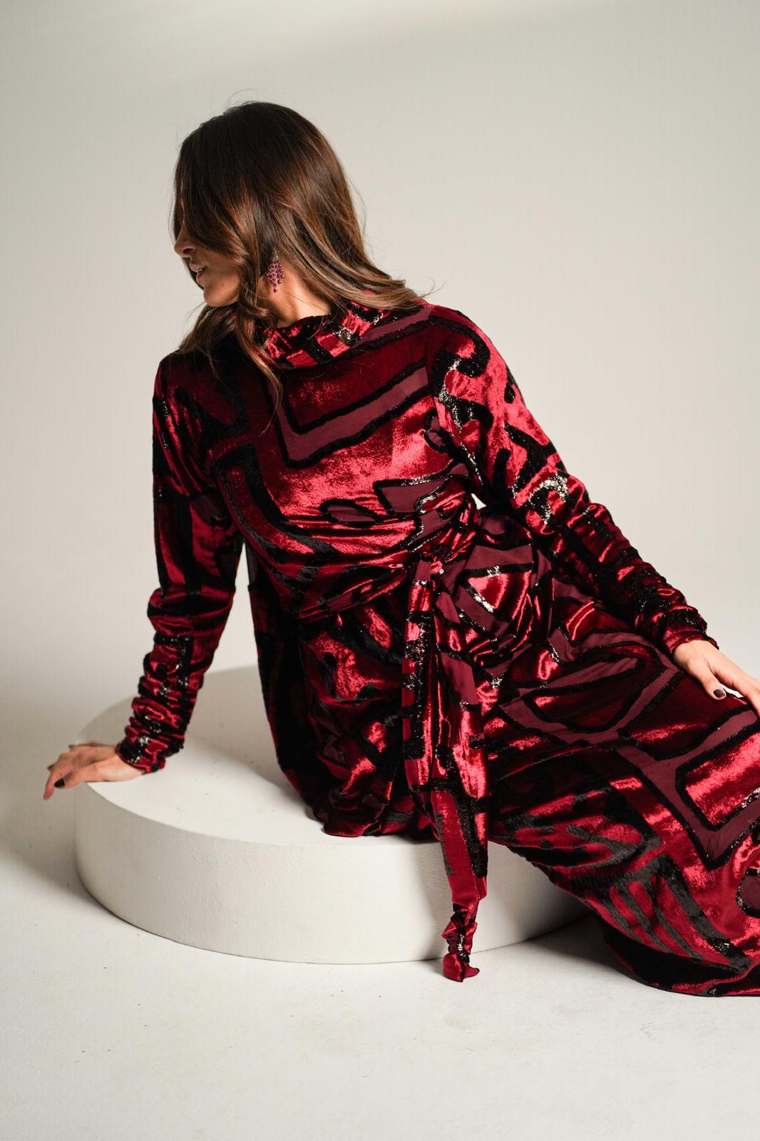 The Empress Party Dress Burgundy Kaftan