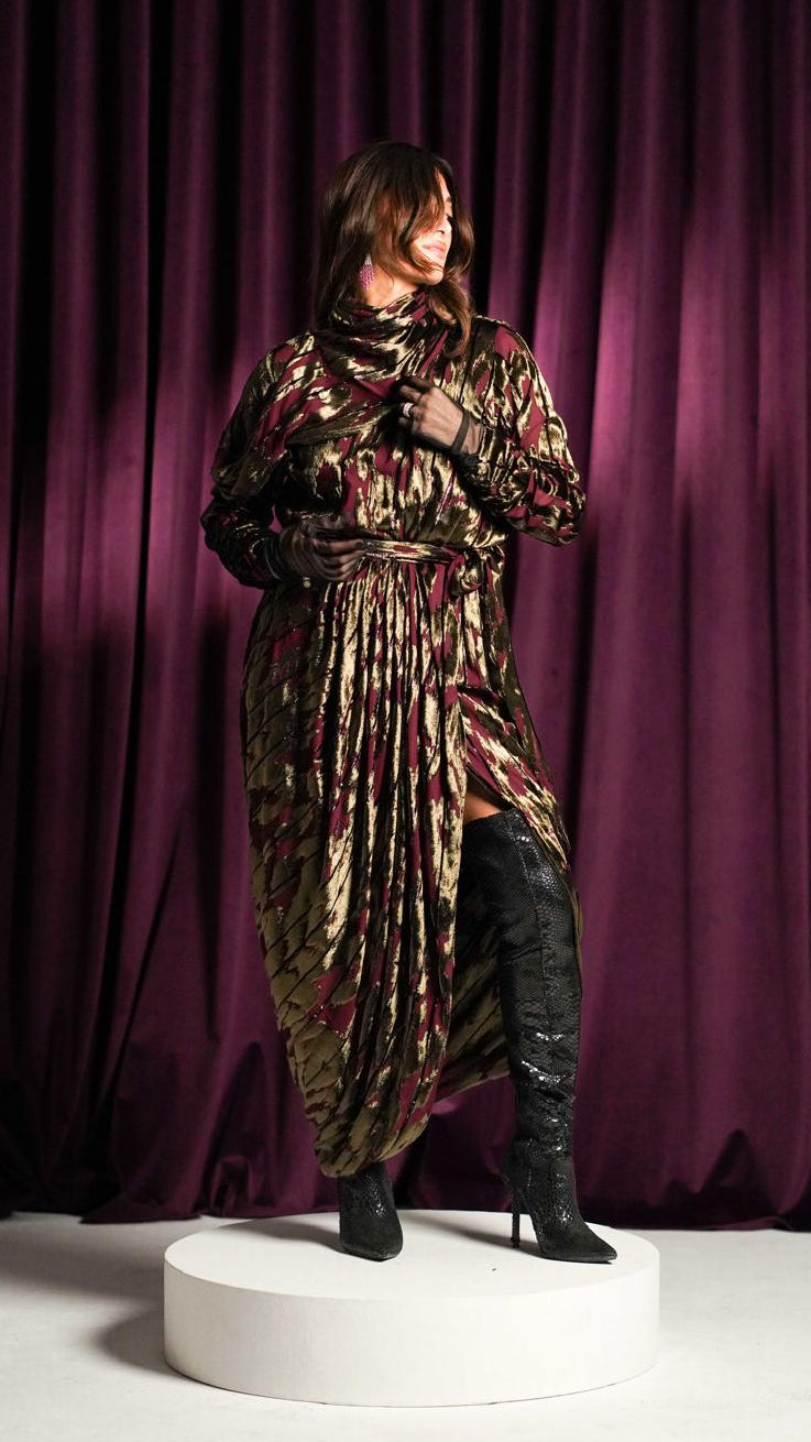 Golden Shadow Party Dress Kaftan