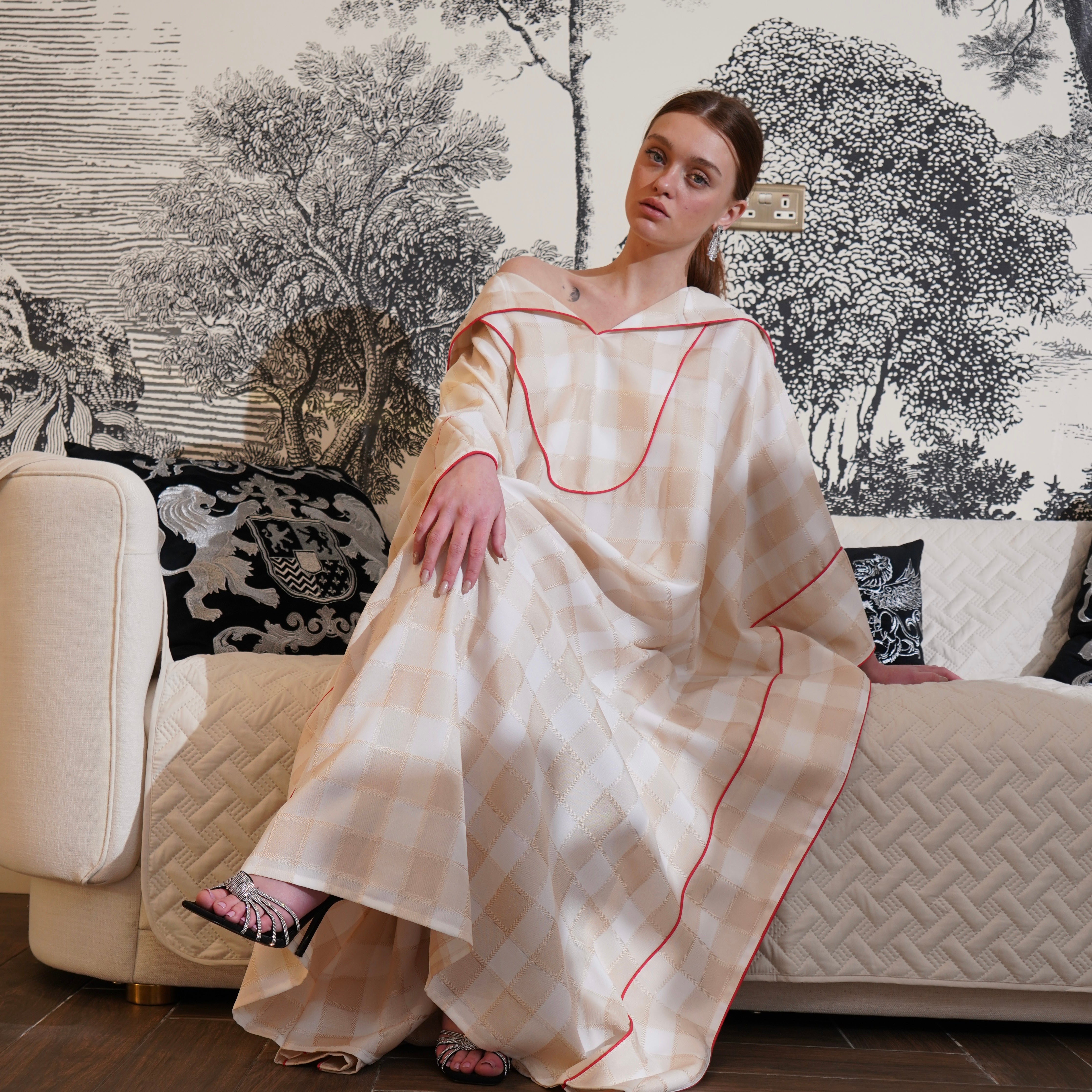 Detailed Checkered Jalabiya
