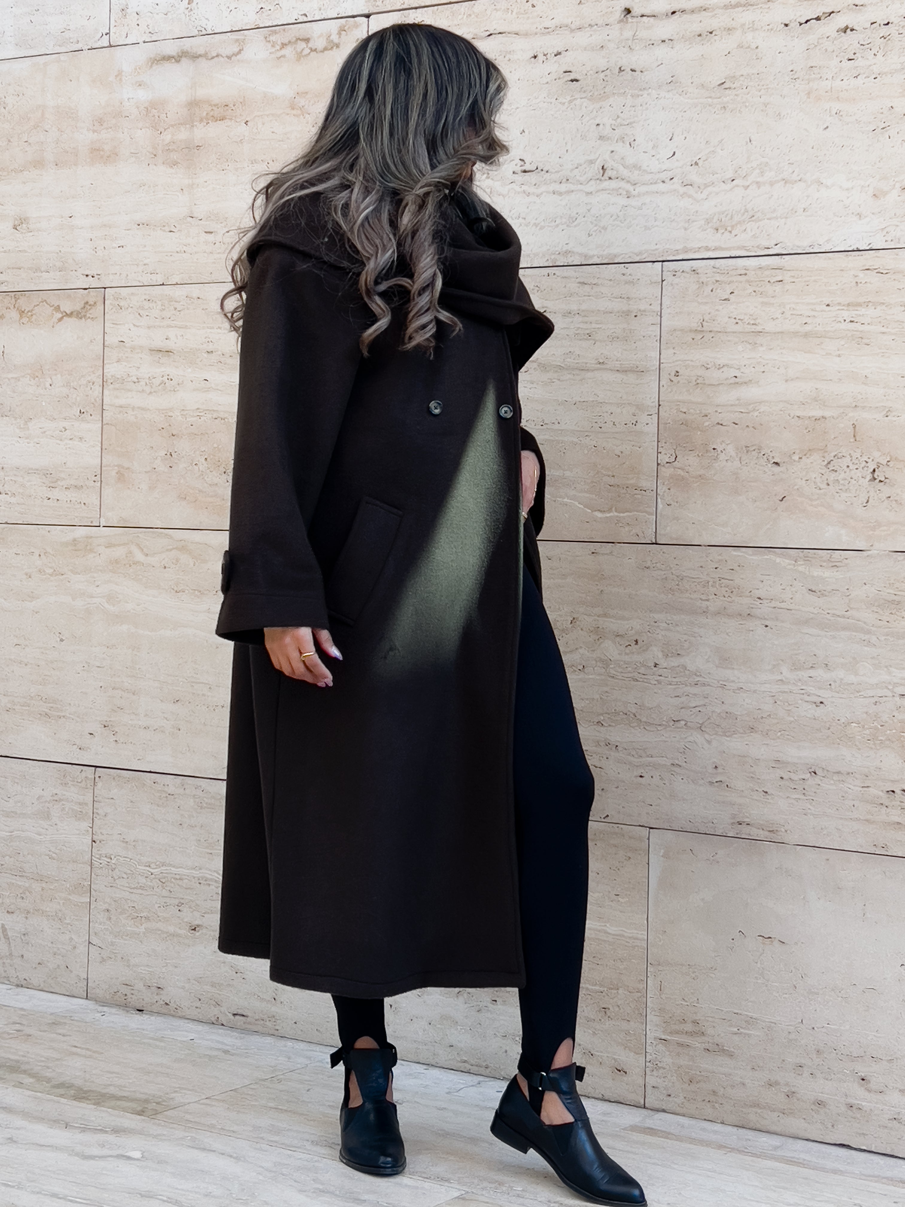 Scarfed Long Coat