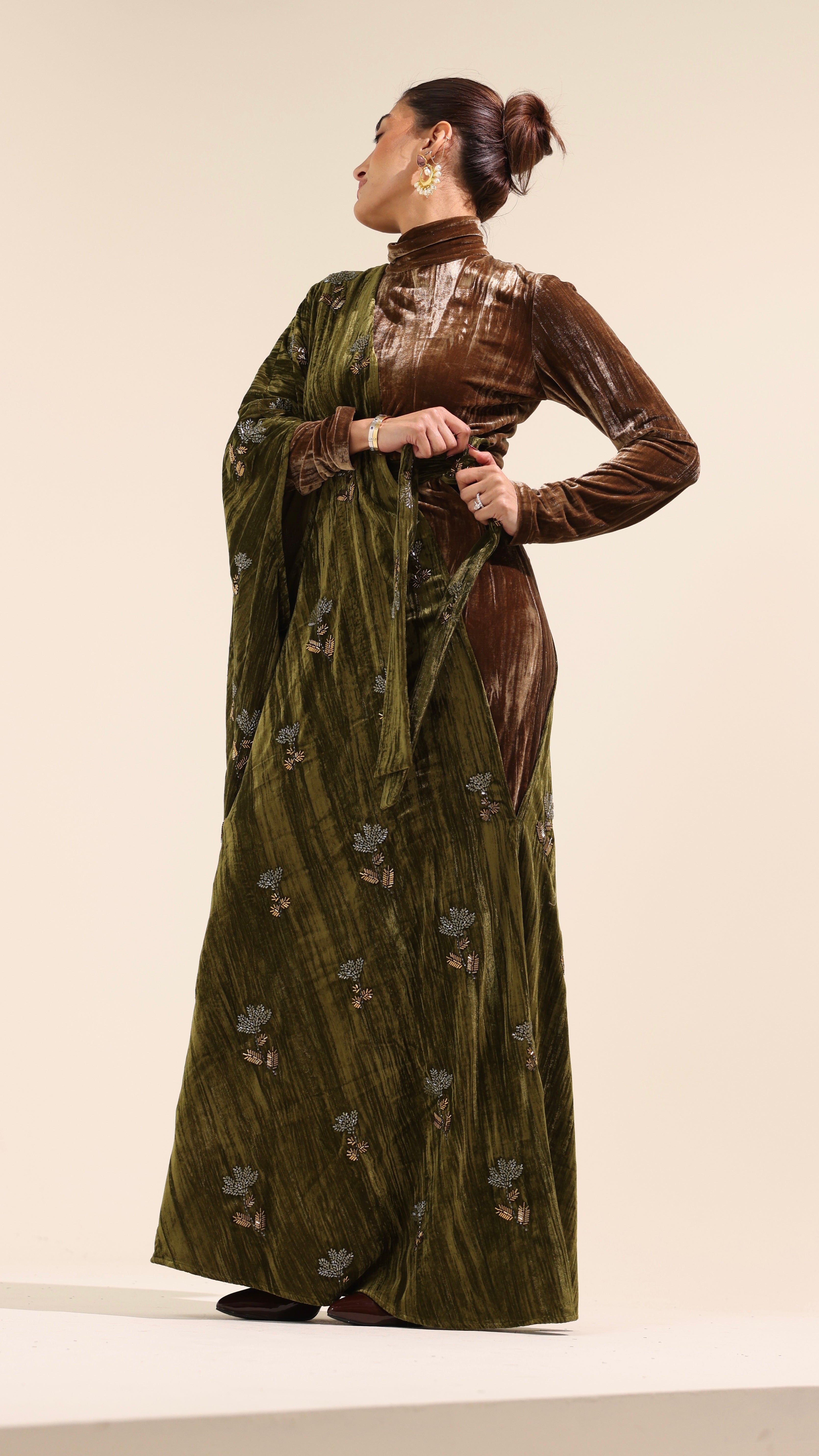 Autumn Empress Velvet Party Dress