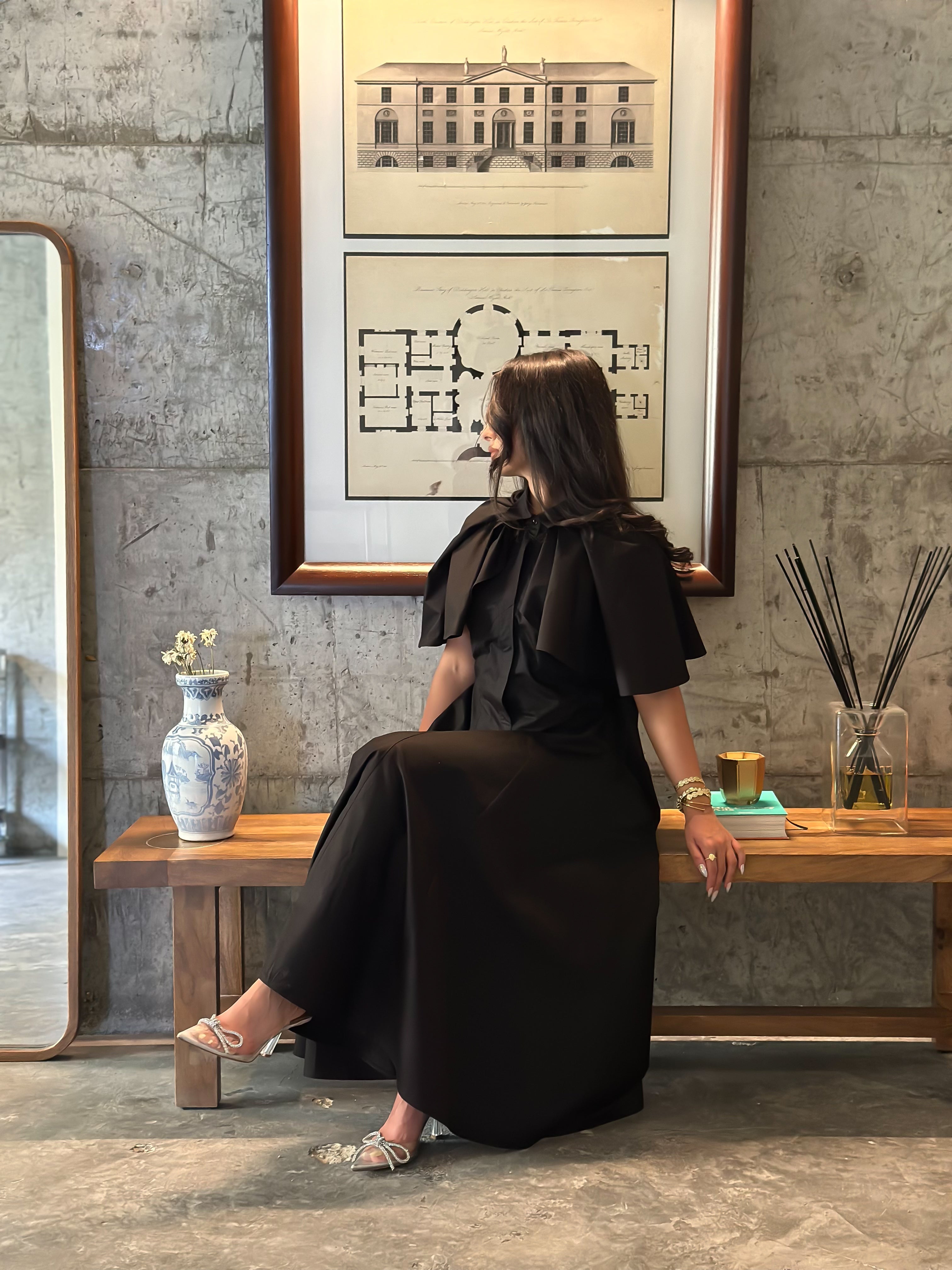 MATE by CODE8- Wing Shoulder Midi Dress
