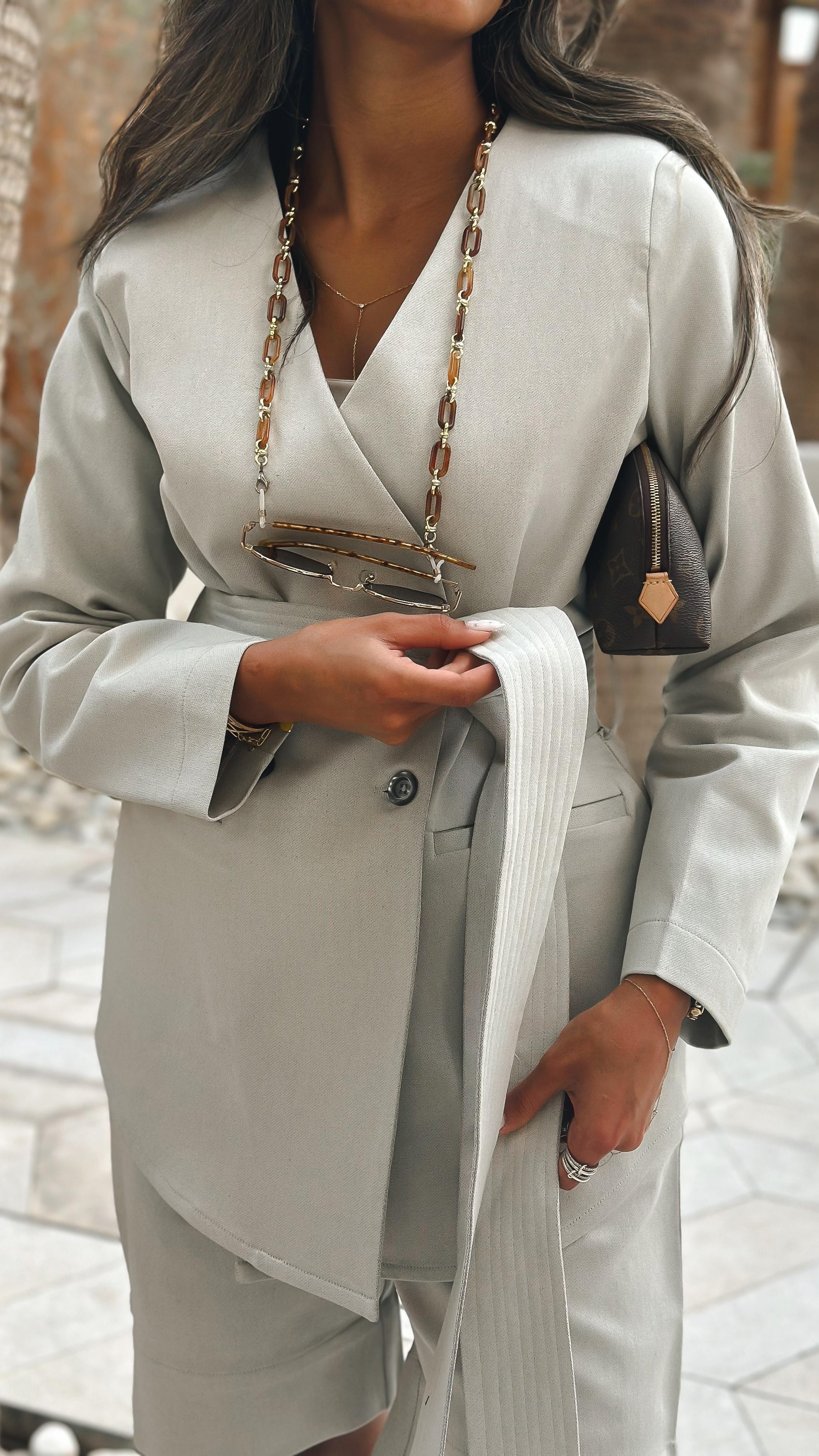 MATE by CODE8 - Palmetto Set Belted Blazer&Tailored Shorts