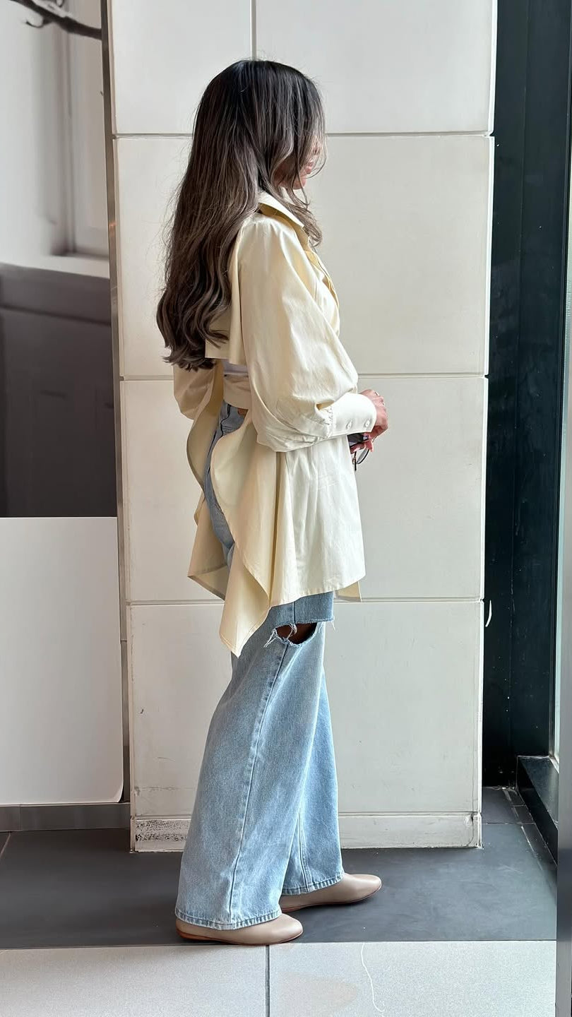 MATE by CODE8- Sculpted Grace Belted Blouse