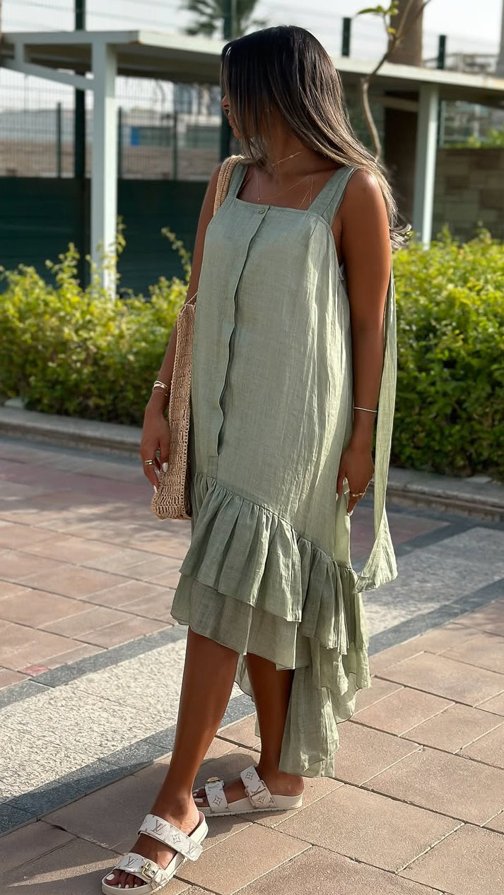 MATE by CODE8- Strappy Ruffle Maxi Dress