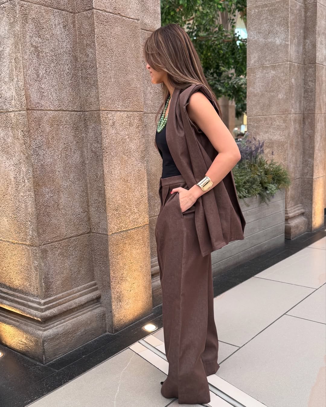 Short Sleeve Jacket With Square Pants