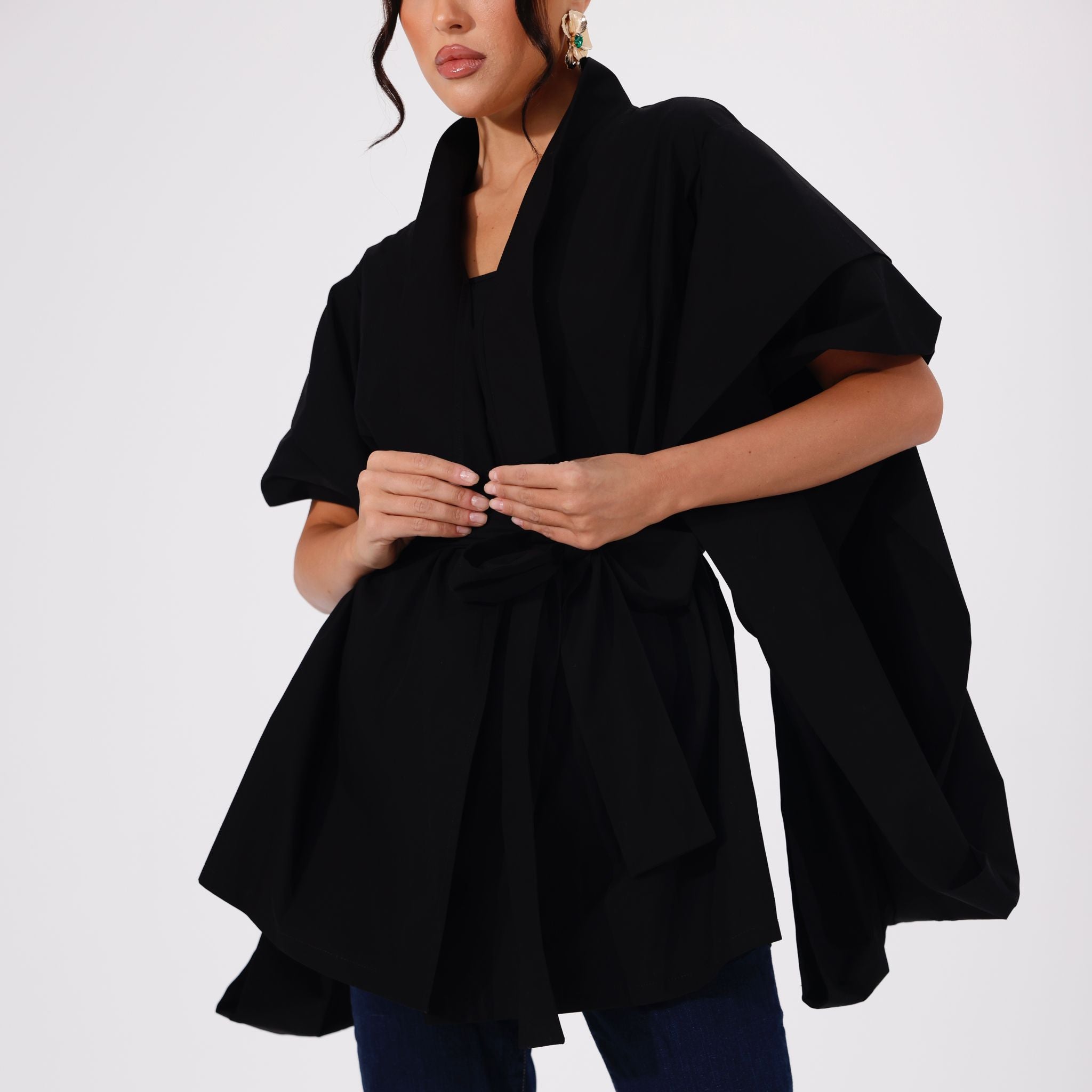 Cape Sleeve Short Jacket