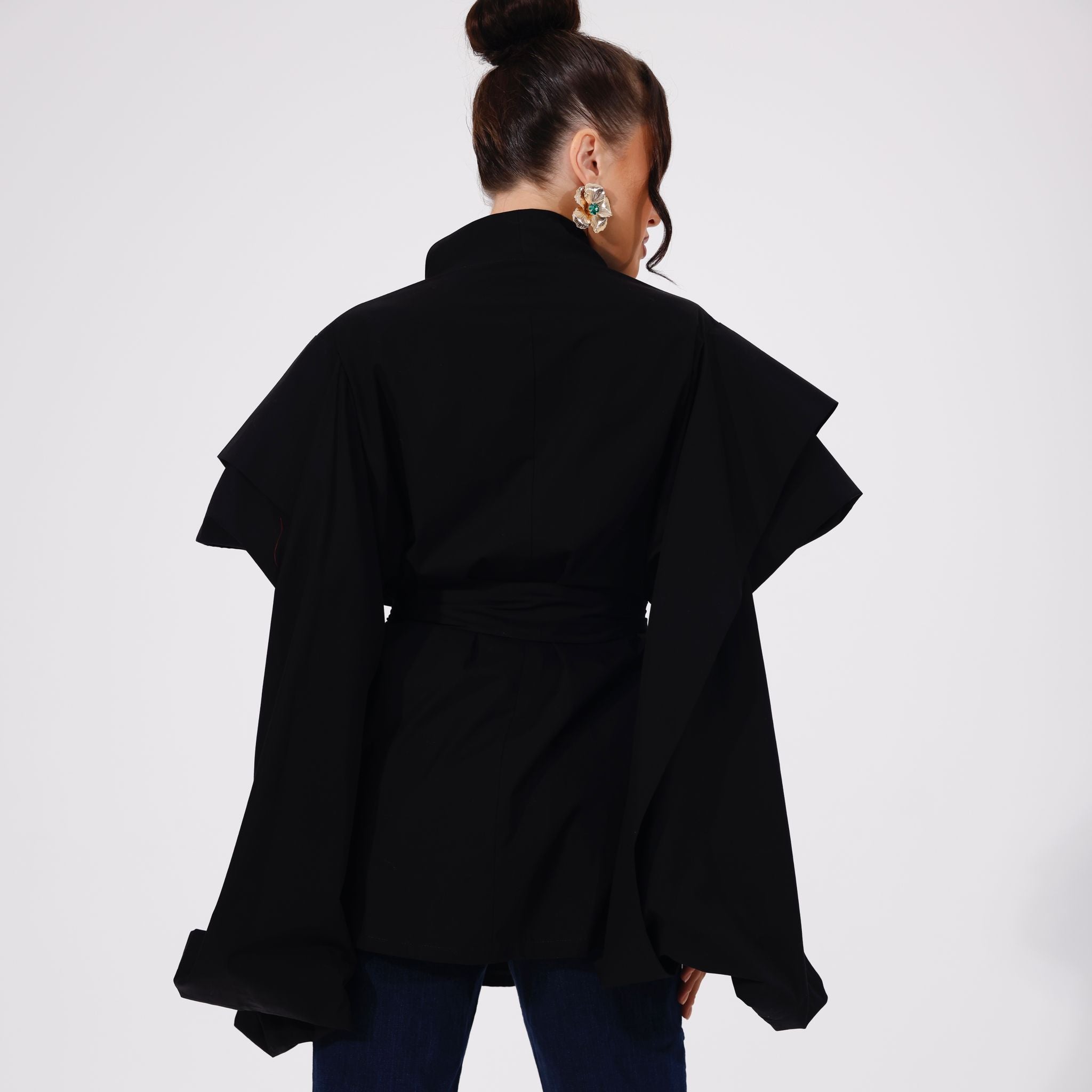 Cape Sleeve Short Jacket