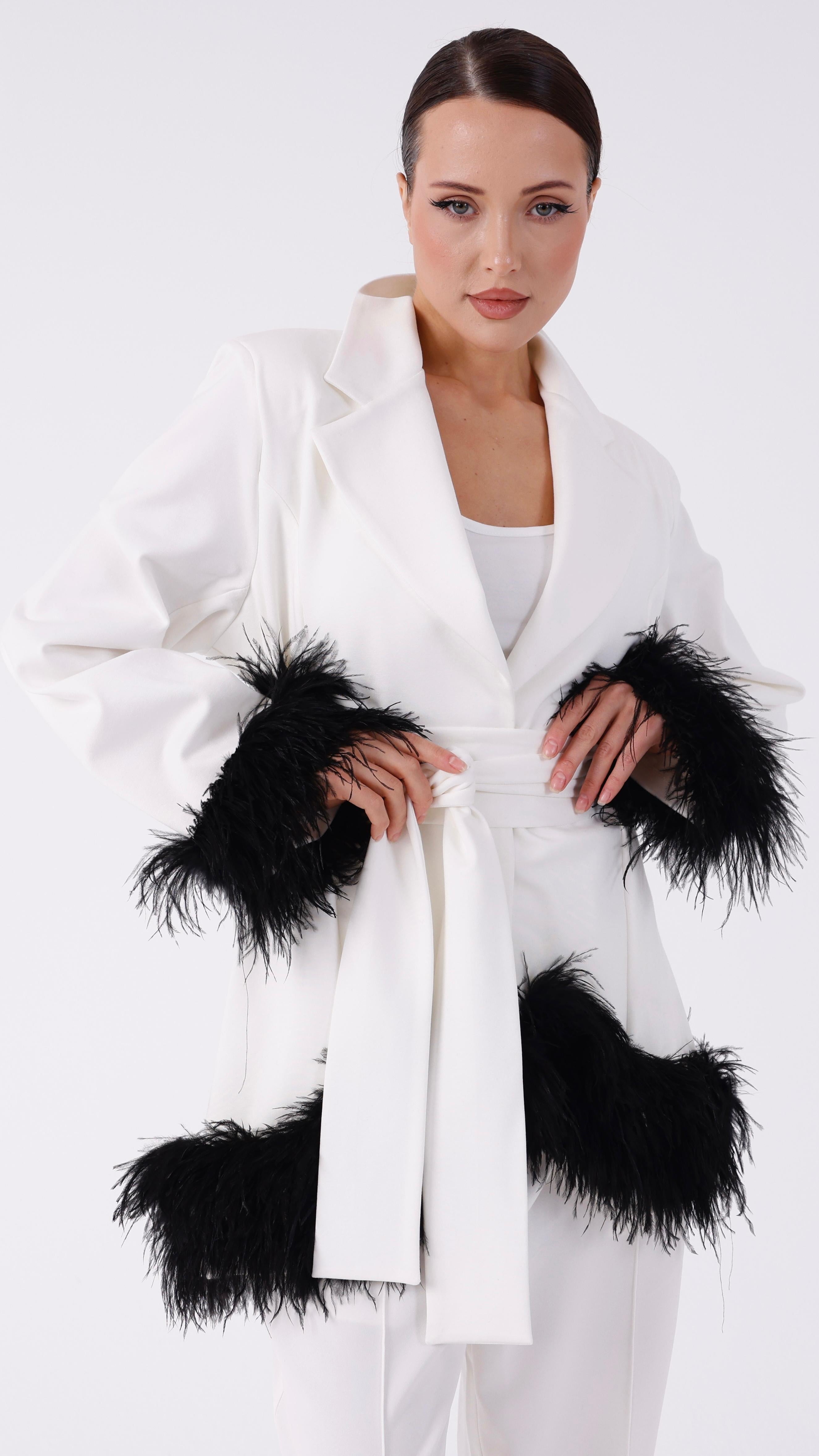 Short Jacket With Detail Feather