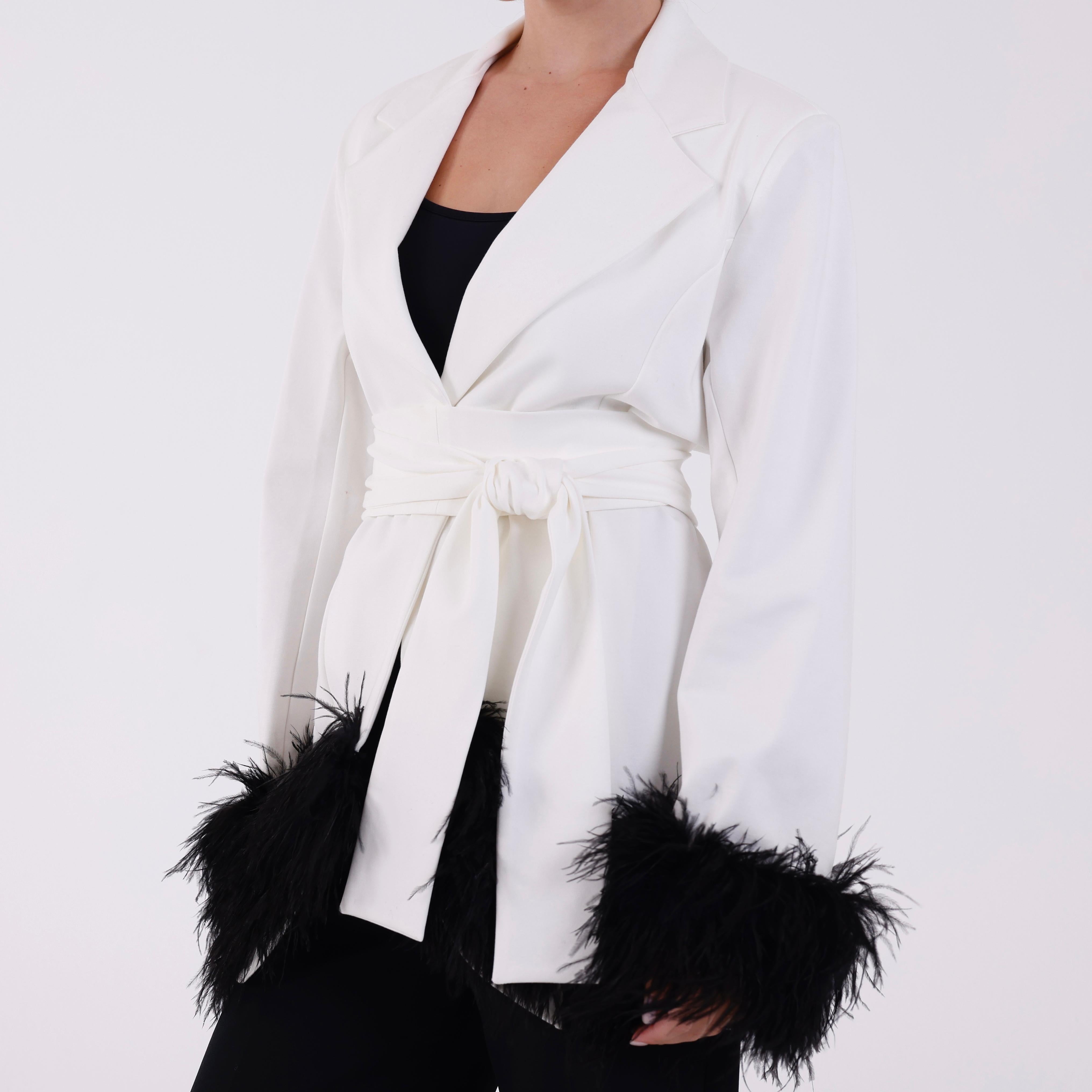 Short Jacket With Detail Feather