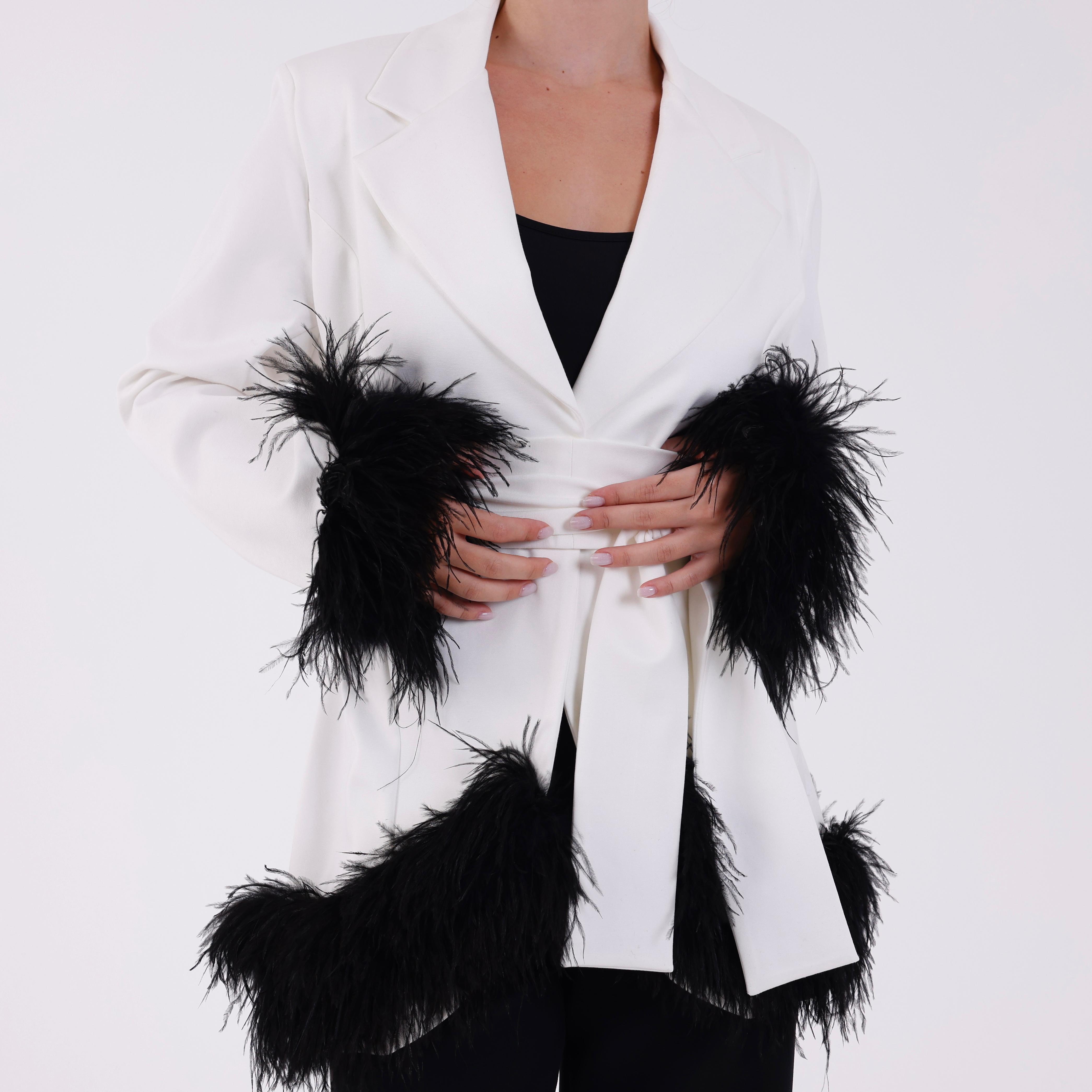 Short Jacket With Detail Feather