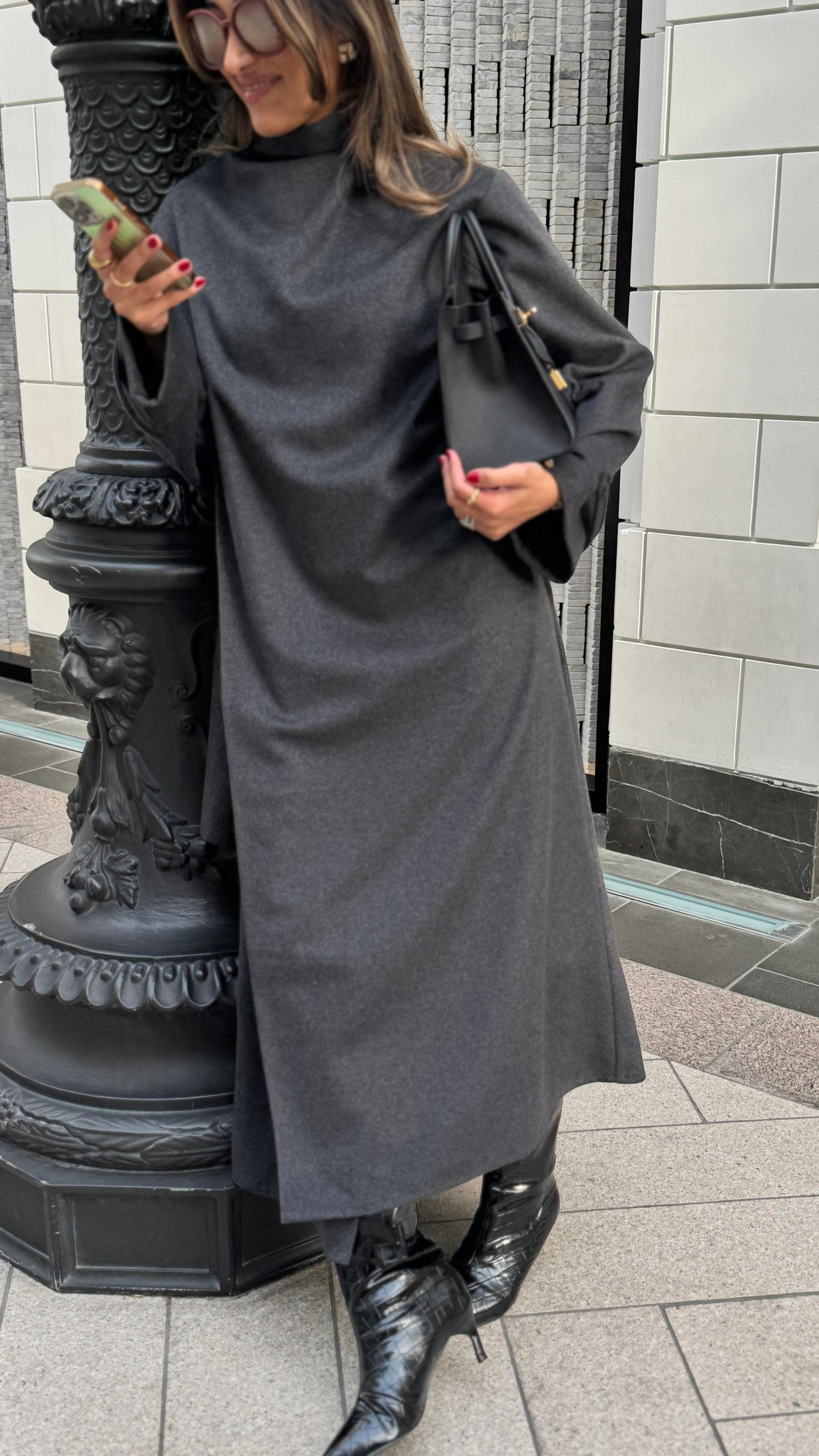 Detail Scarfed Long Coat