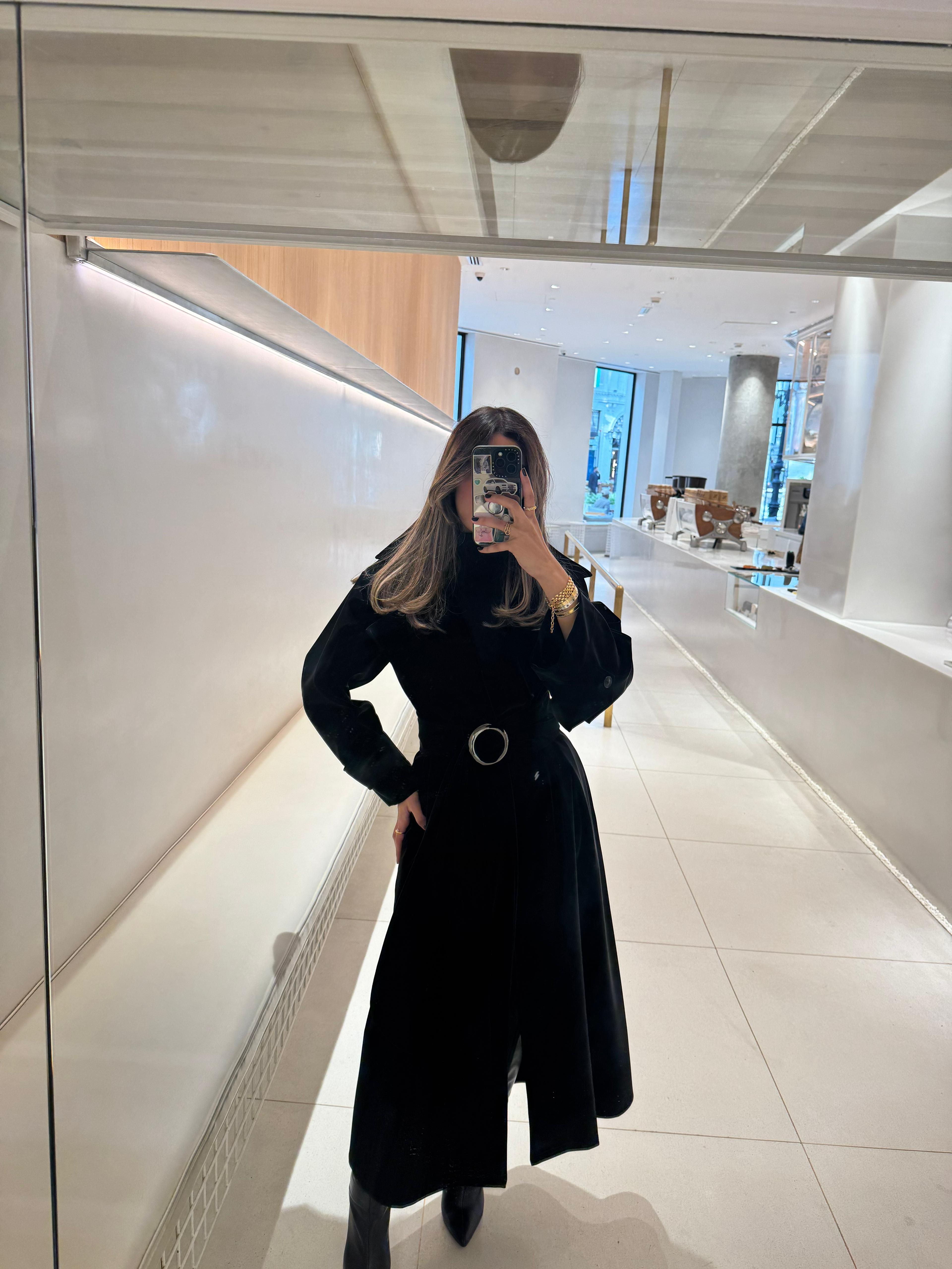 Long Coat with Over Size Belt