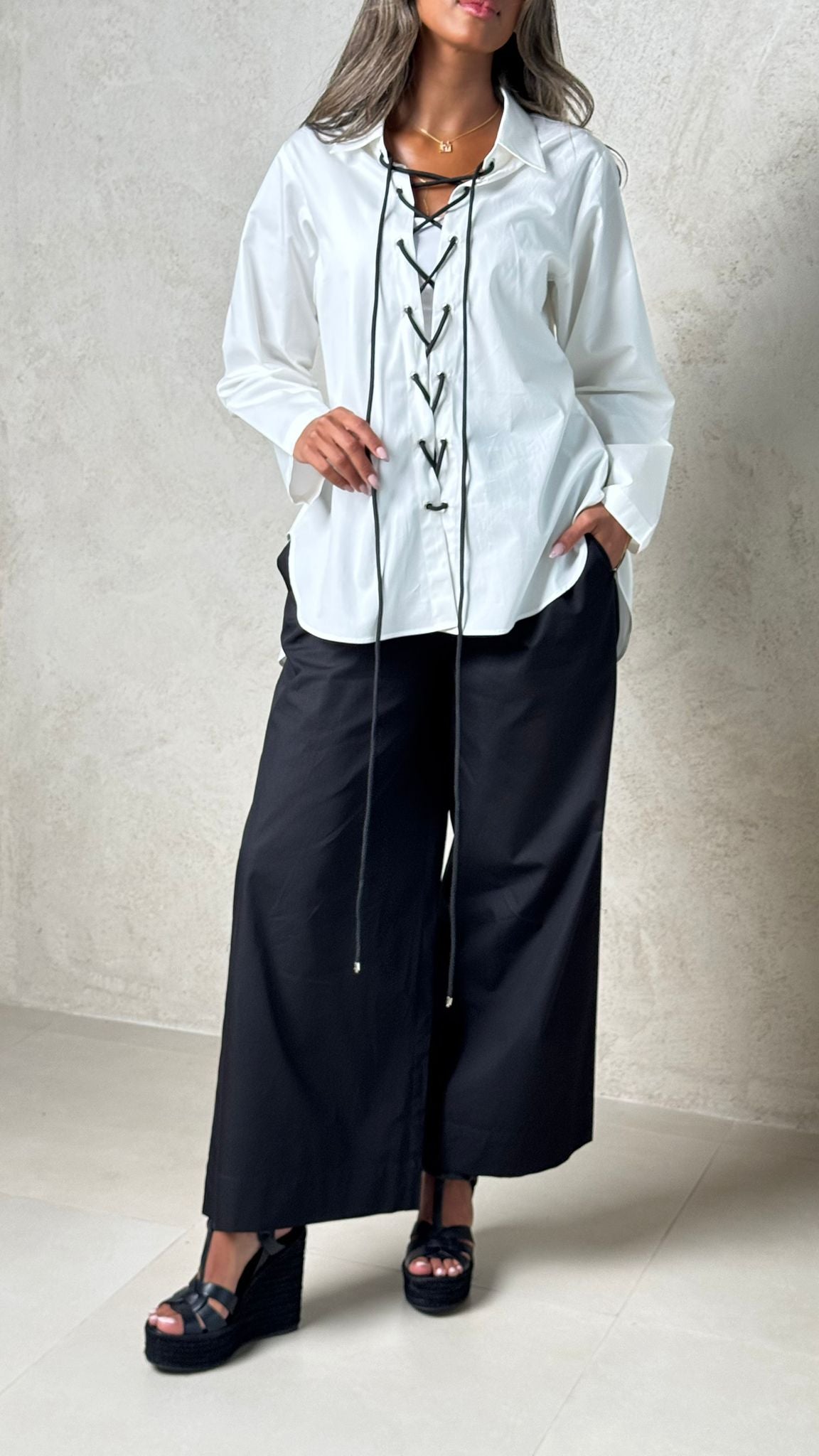 Mate by Code8 Crossline – Lace-Up Long Sleeve Shirt