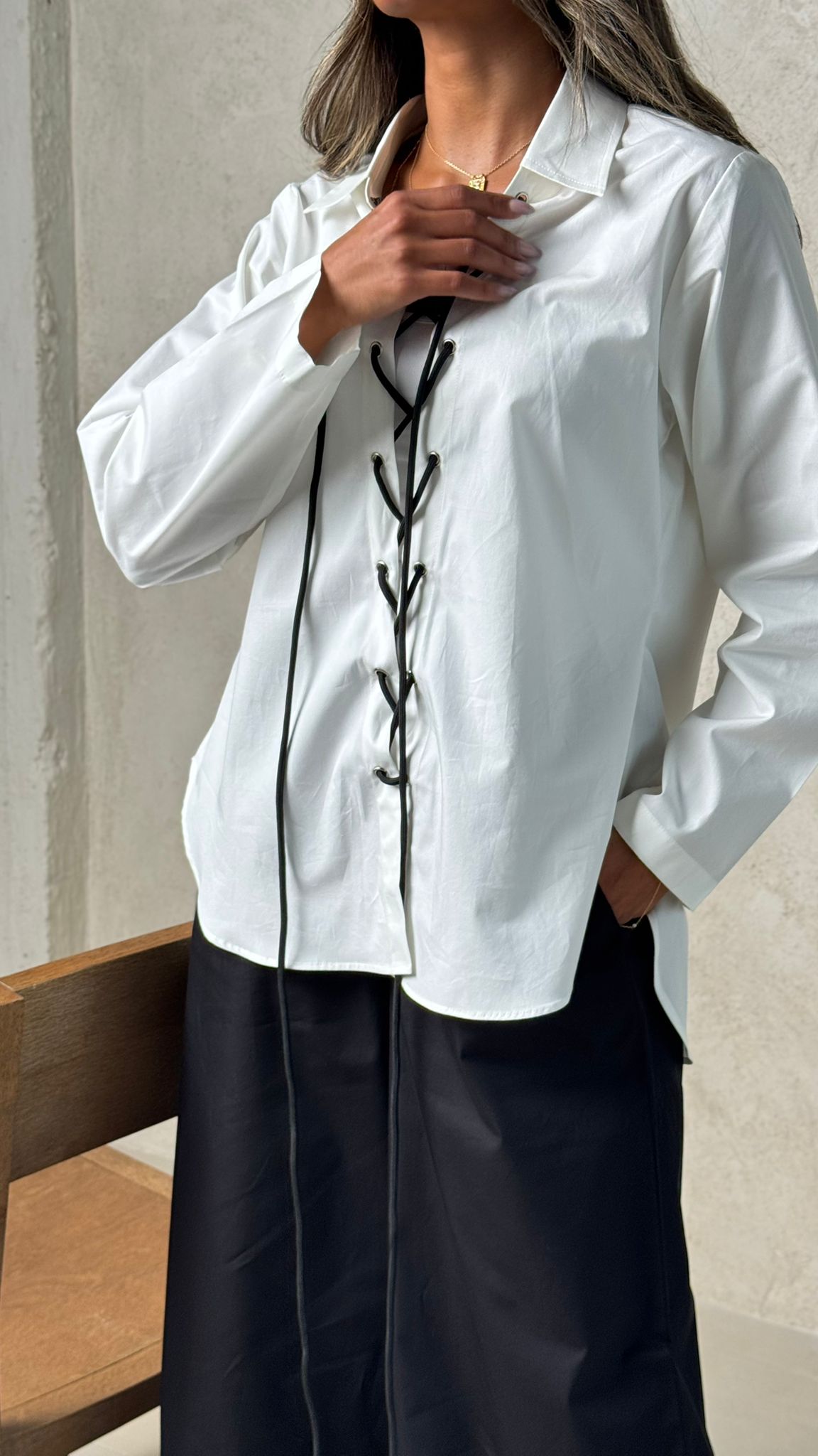 Mate by Code8 Crossline – Lace-Up Long Sleeve Shirt