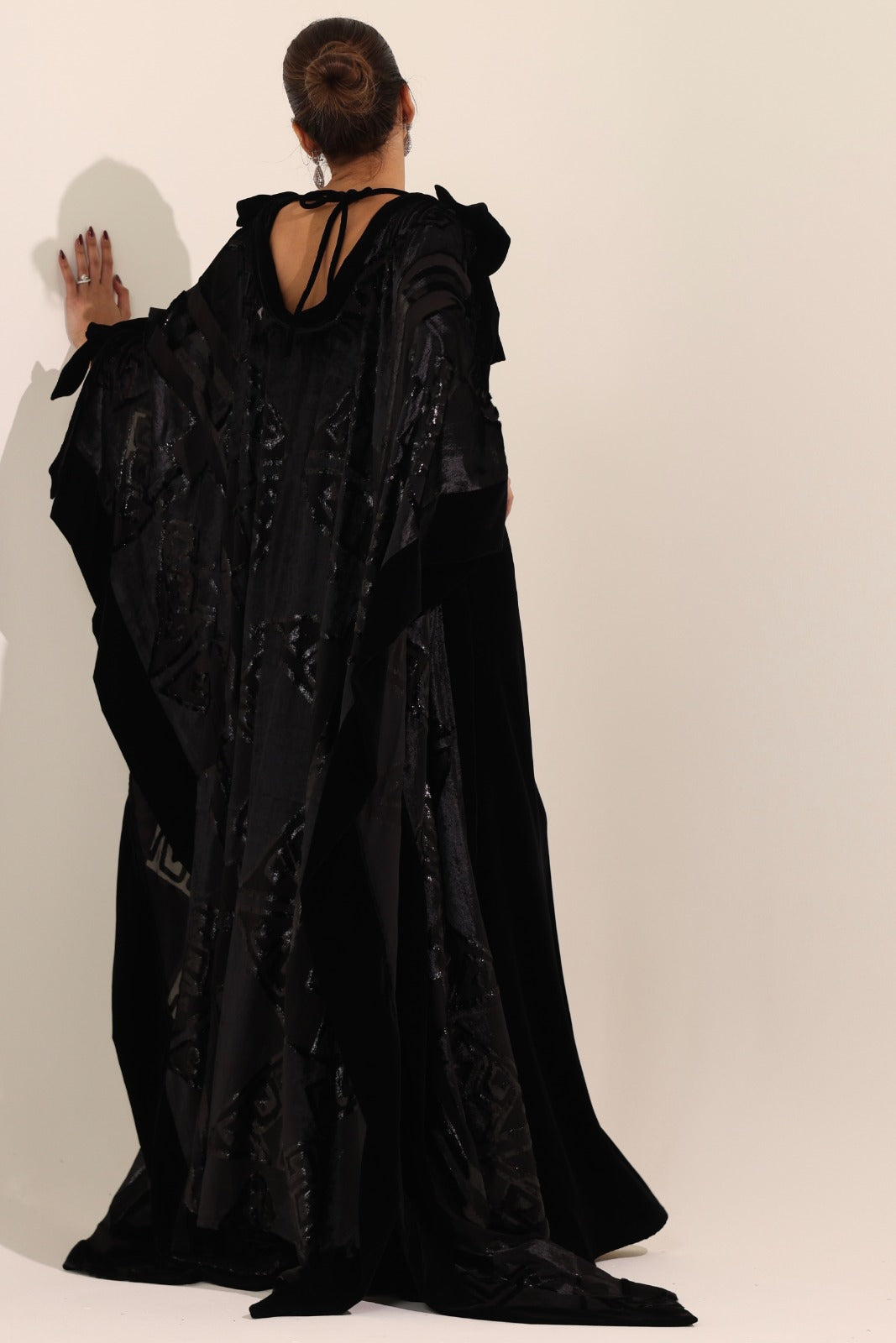 The Velora Black Velvet Party Dress