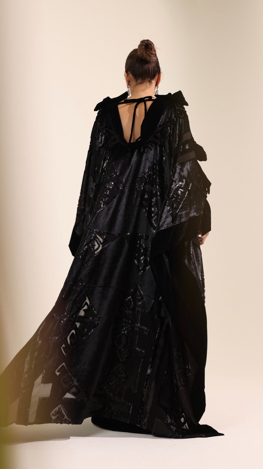 The Velora Black Velvet Party Dress