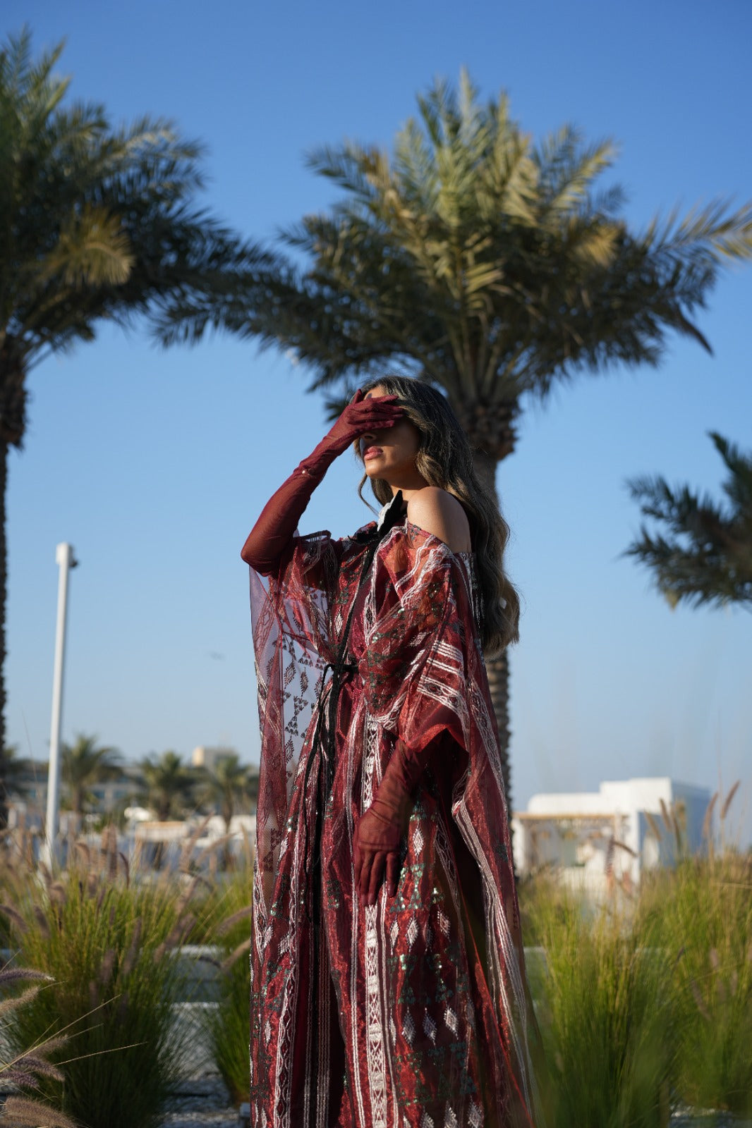 Sheer Overlay Party Dress Kaftan (Pre Order)