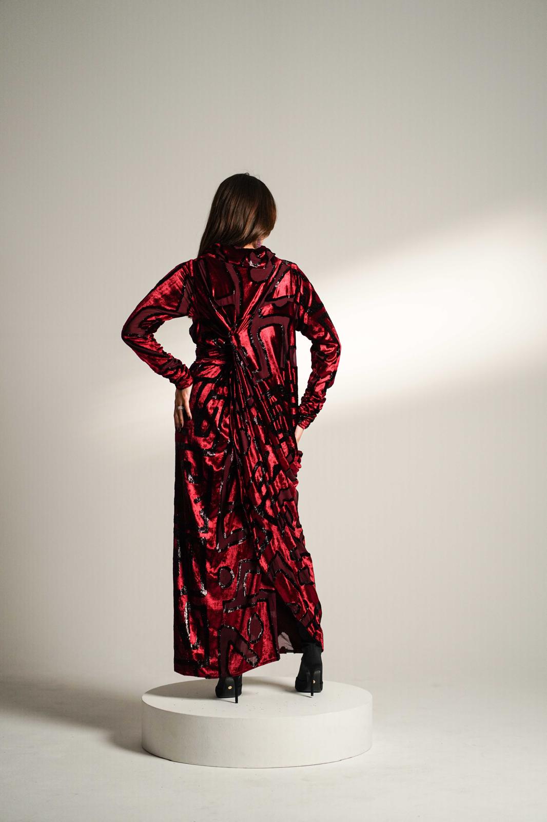 The Empress Party Dress Burgundy Kaftan
