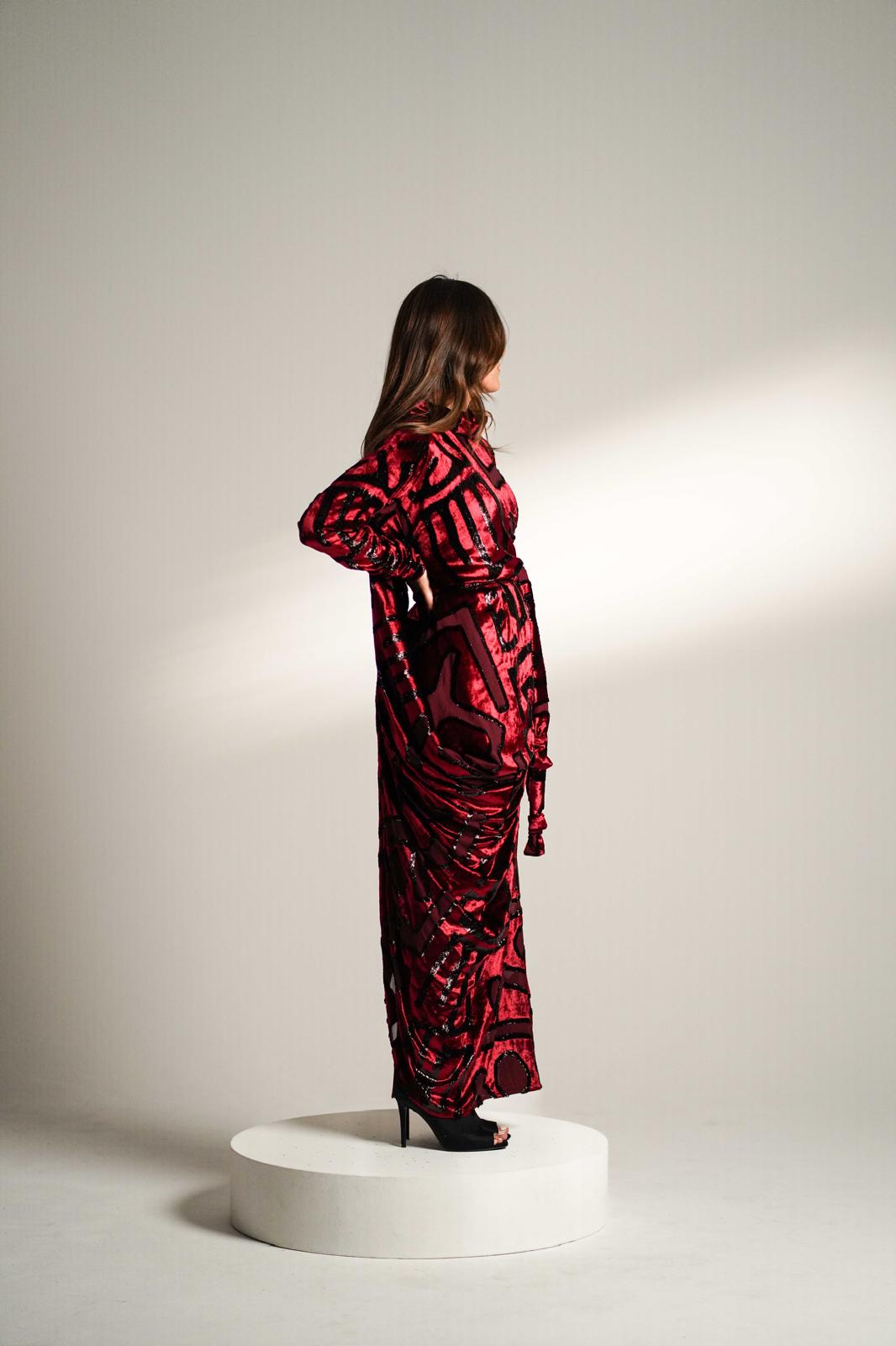 The Empress Party Dress Burgundy Kaftan