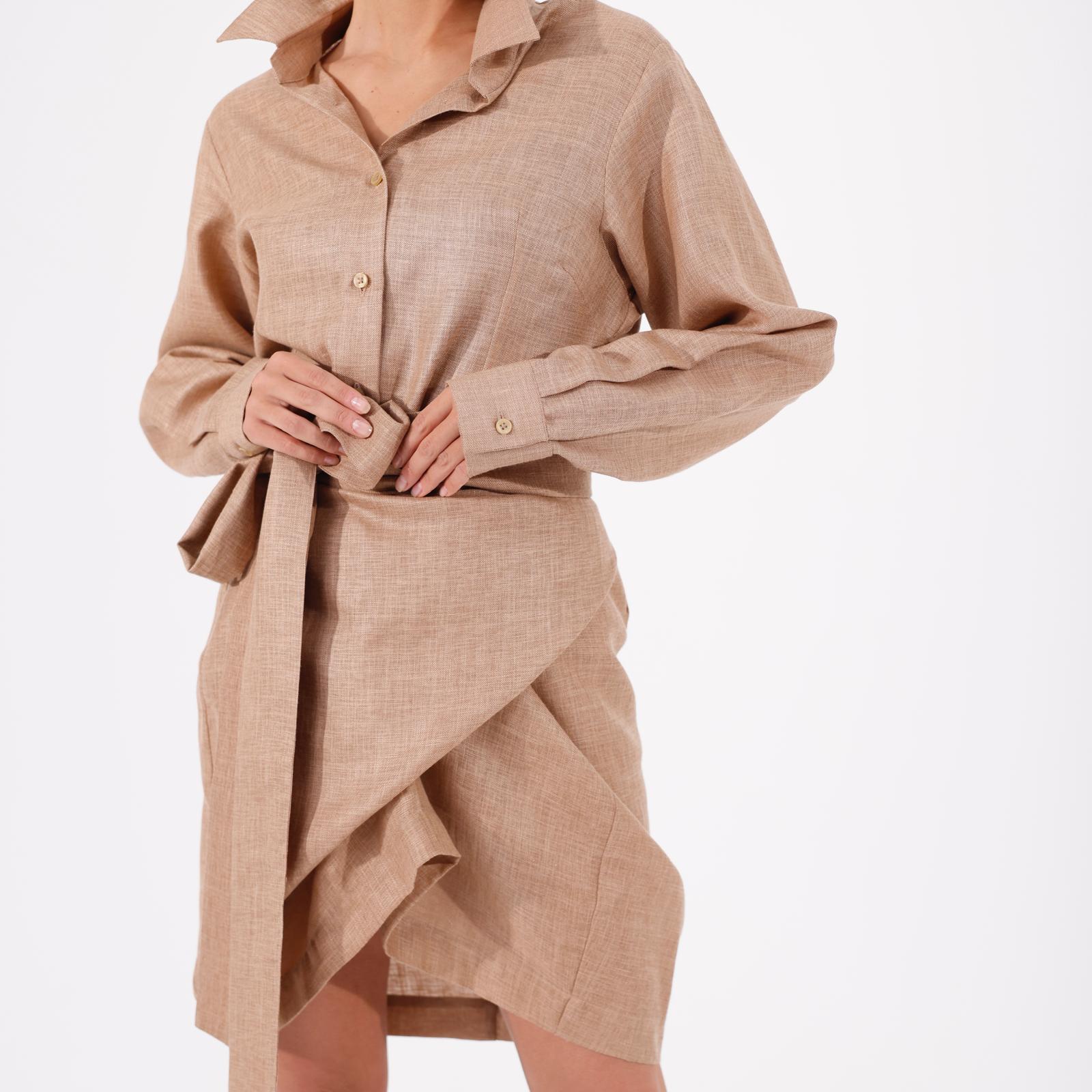 Long sleeve Shirt W/Wrap Around Skirt