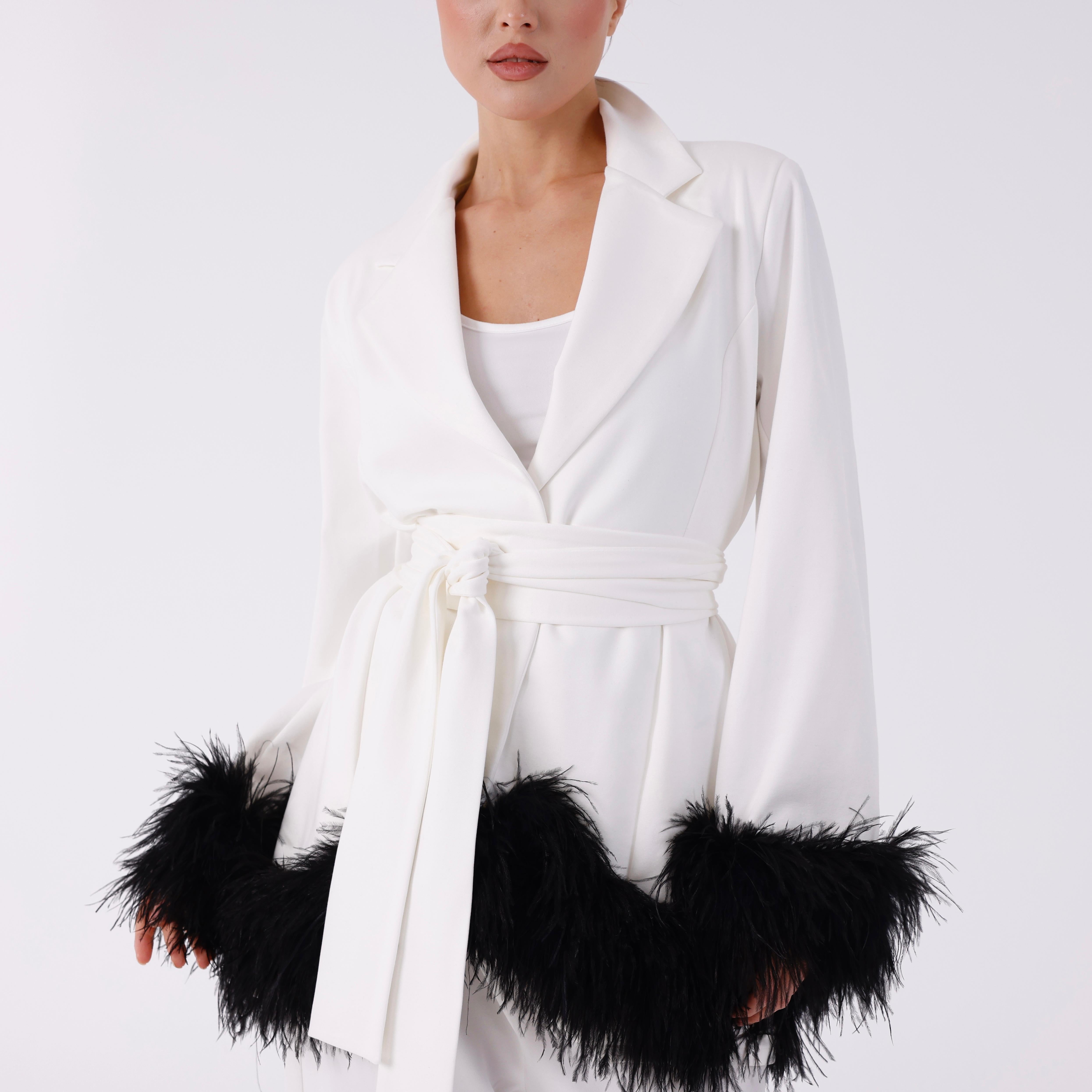 Short Jacket With Detail Feather